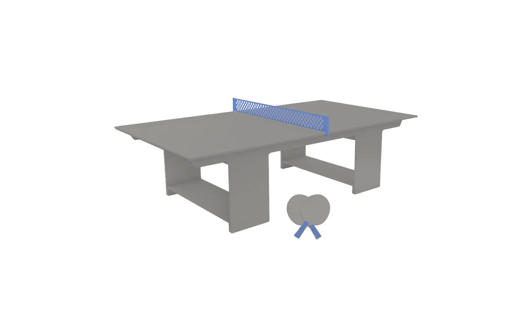 Table tennis set including racket, balls, and net stand in a travel case.