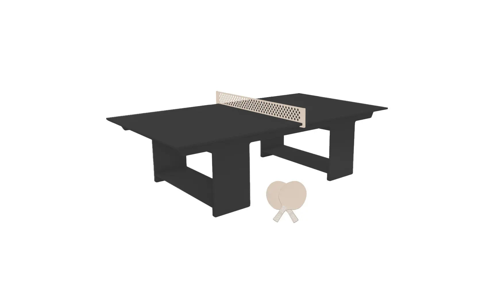 Table tennis set including racket, balls, and net stand in a travel case.