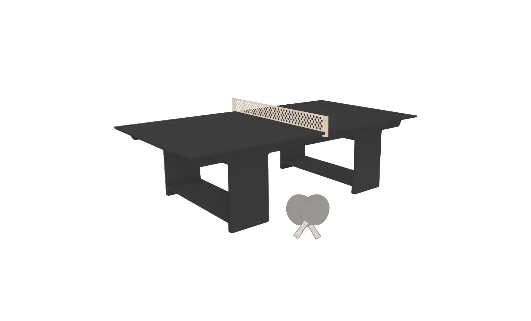 Table tennis set including racket, balls, and net stand in a travel case.