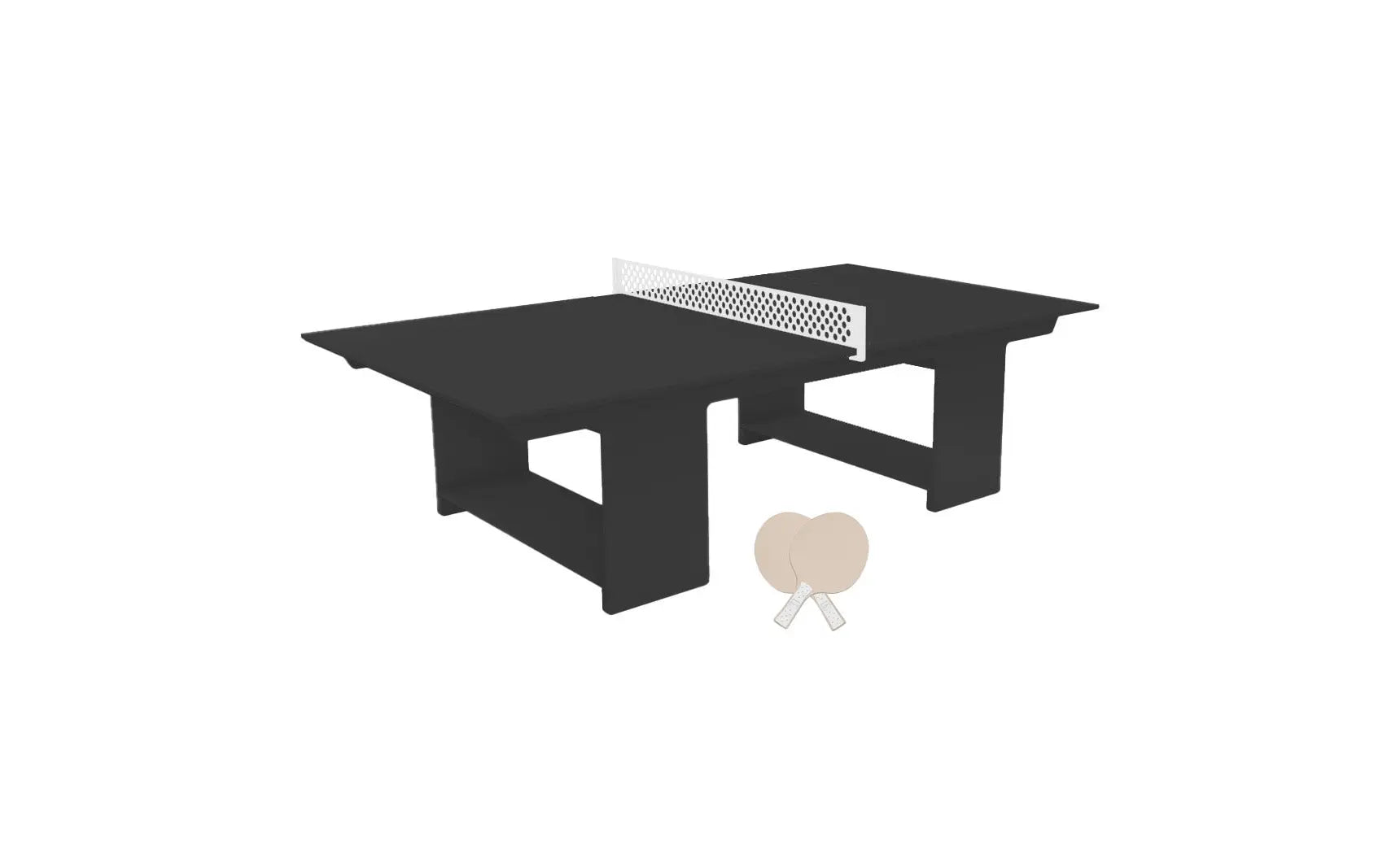 Table tennis set including racket, balls, and net stand in a travel case.