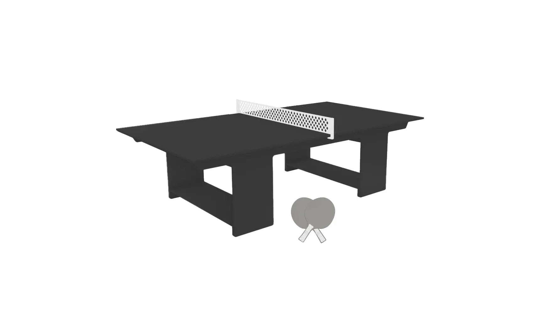 Table tennis set including racket, balls, and net stand in a travel case.