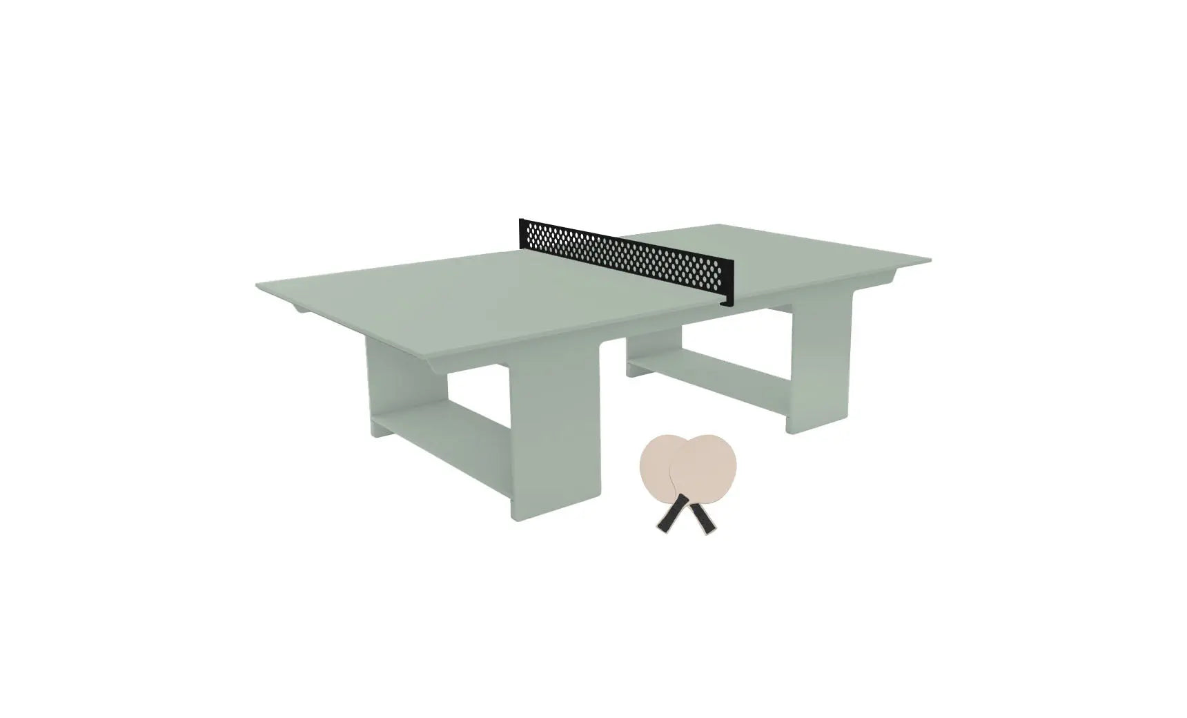 Table tennis set including racket, balls, and net stand in a travel case.