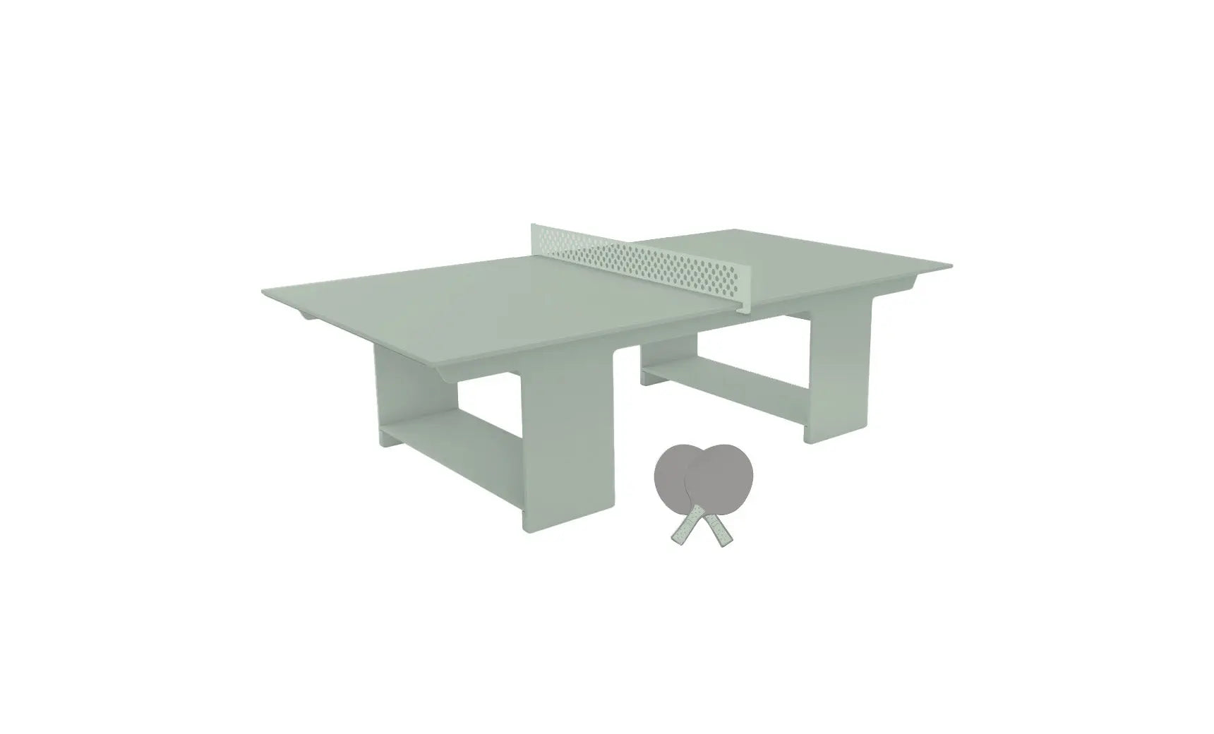 Table tennis set including racket, balls, and net stand in a travel case.