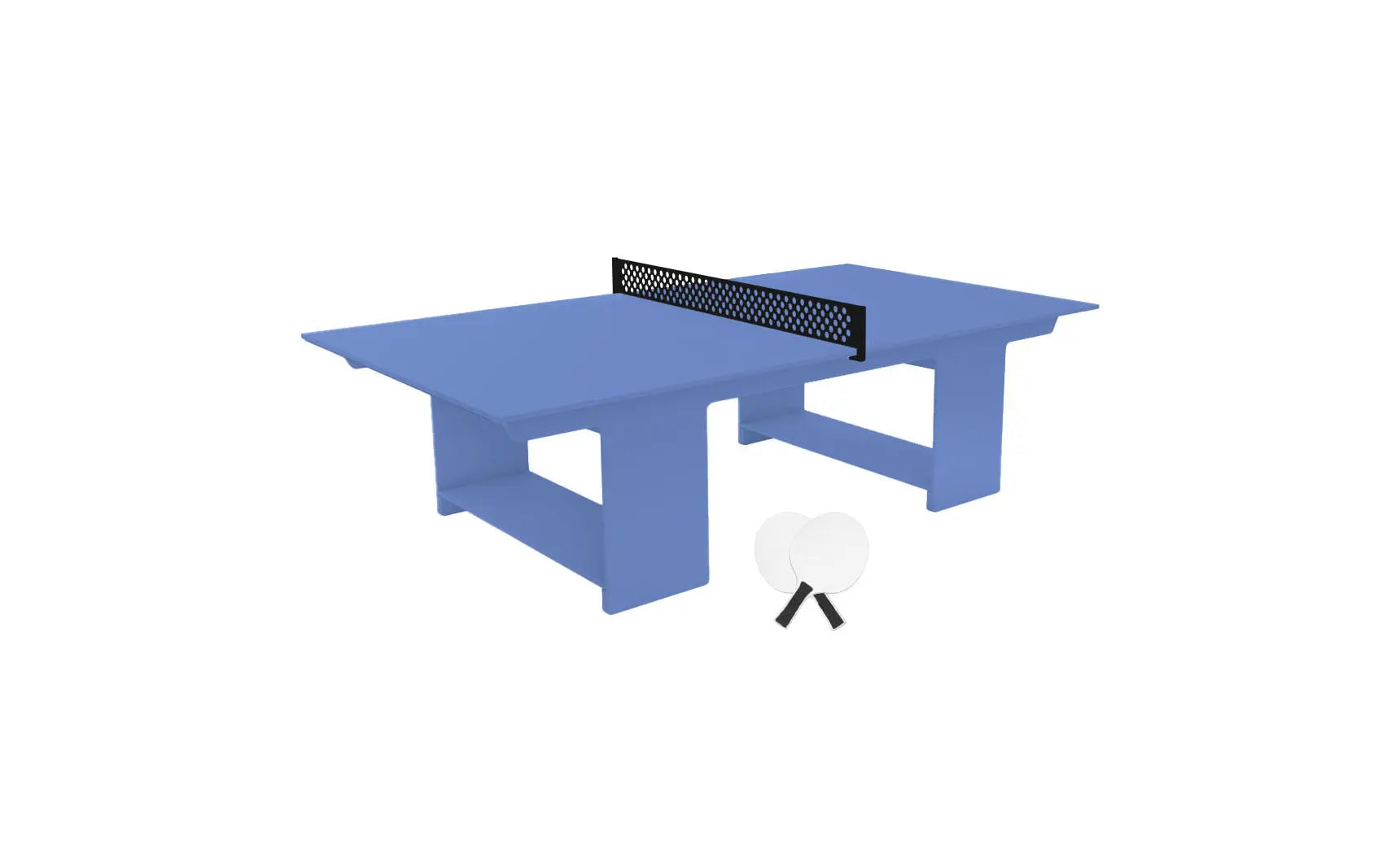 Table tennis set including racket, balls, and net stand in a travel case.