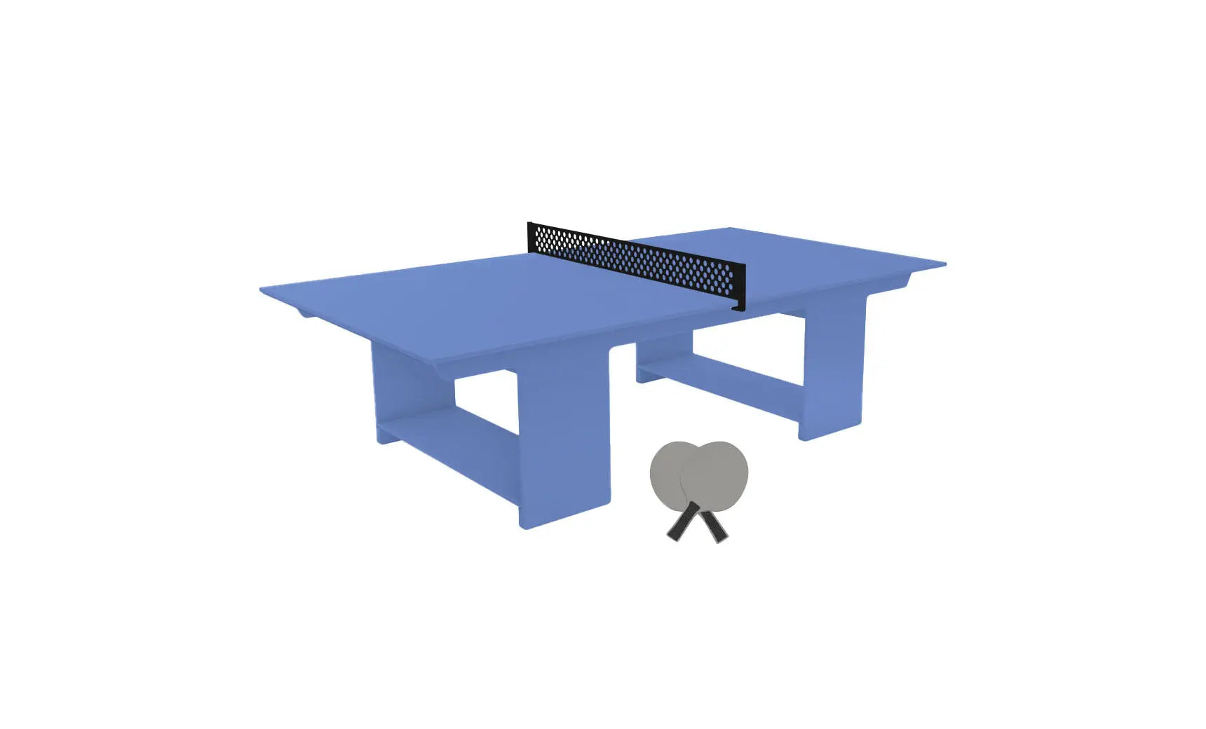 Table tennis set including racket, balls, and net stand in a travel case.
