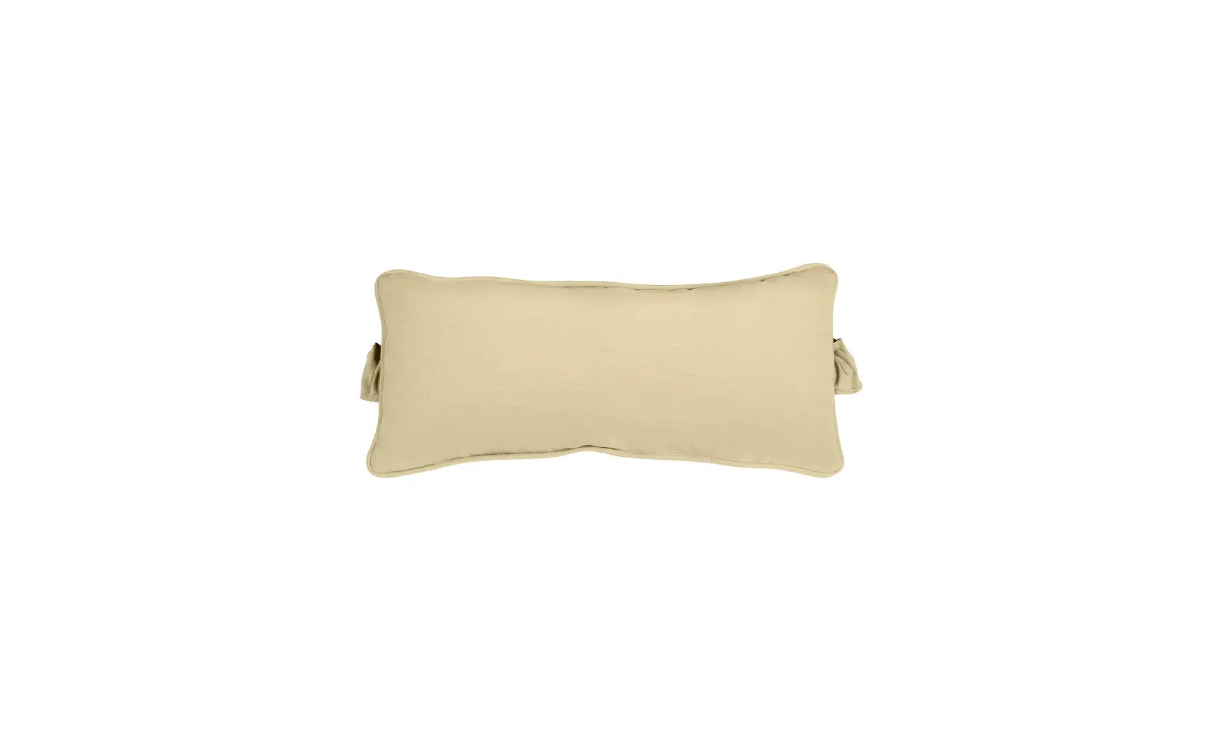 Signature headrest pillow with soft fabric cover and adjustable design for comfortable support during travel.