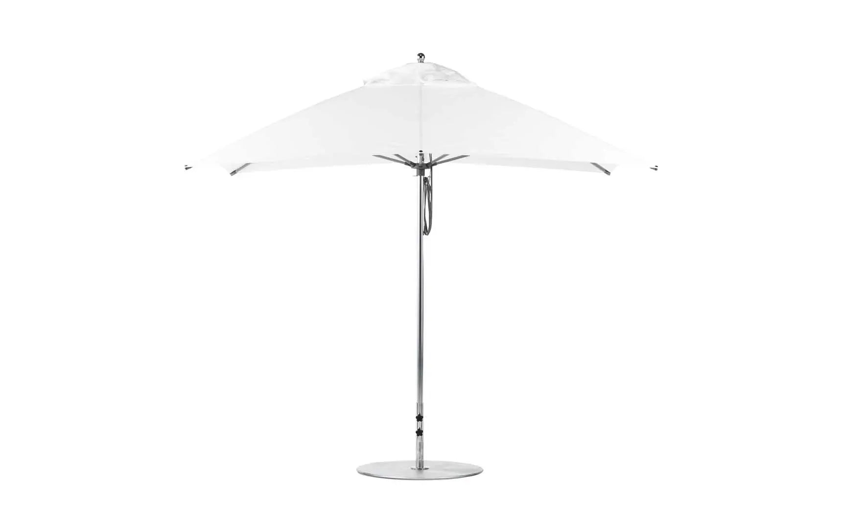 8.5-foot rectangle pulley essential fiberglass umbrella with clear canopy and silver frame