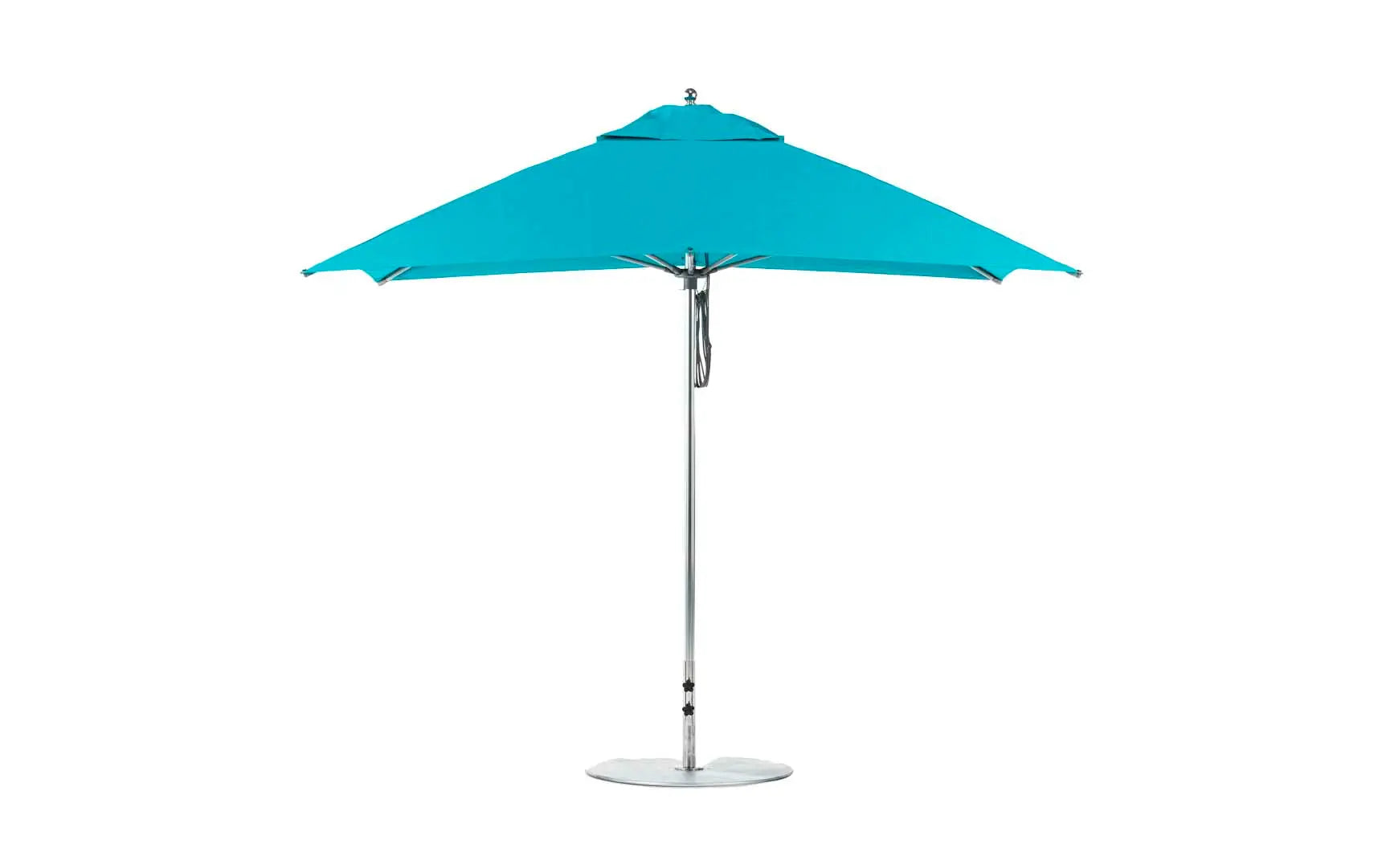 8.5-foot rectangle pulley essential fiberglass umbrella with clear canopy and silver frame