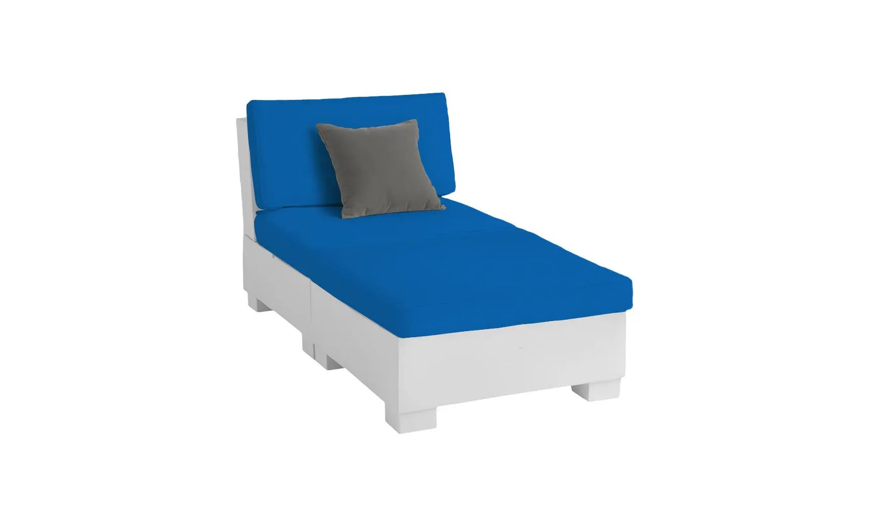 Signature Sectional 2 Piece Sun Chair in beige fabric with curved backrests and armrests.