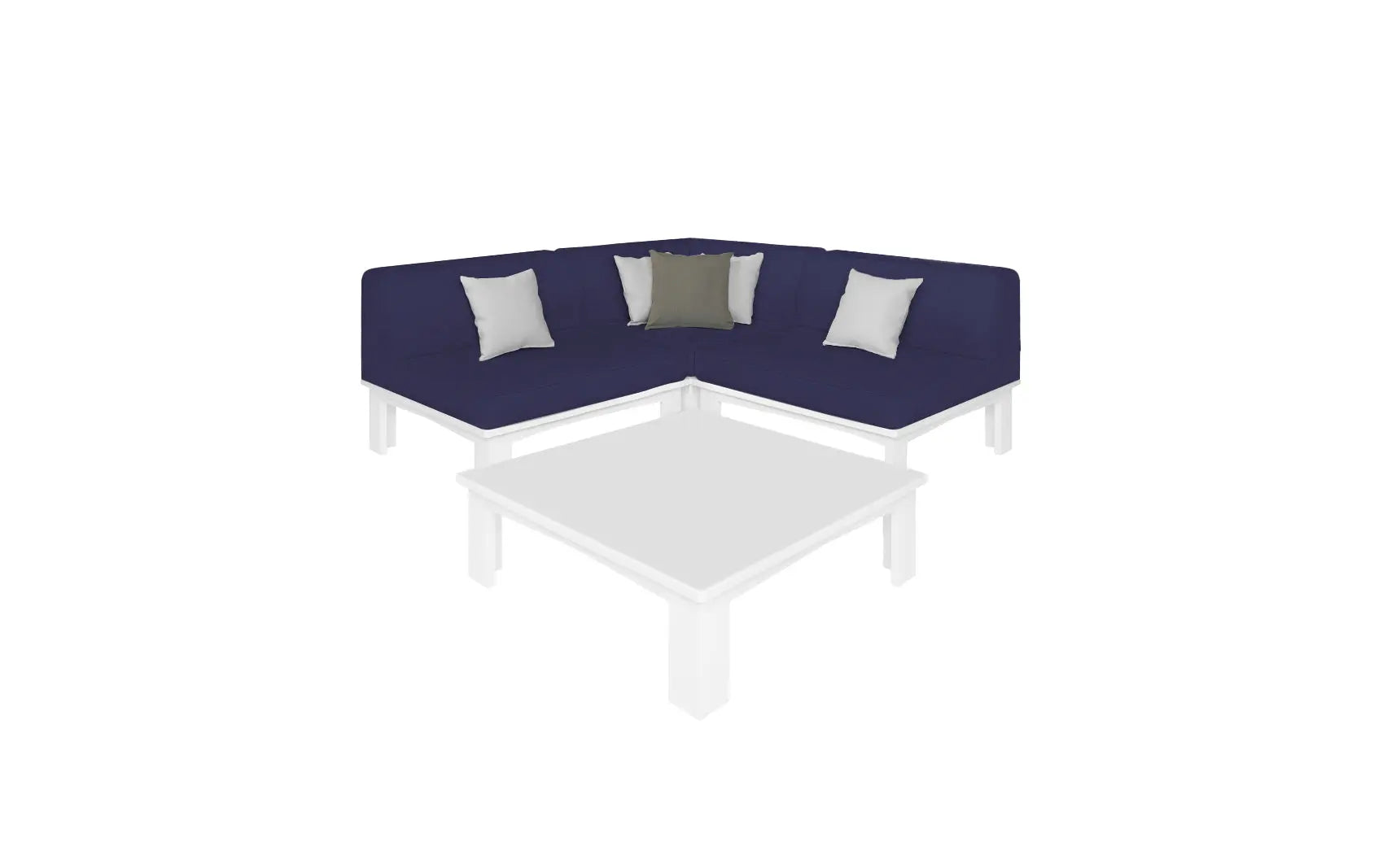 Mainstay Sectional 4 Piece Diamond Sofa with curved arms and diamond quilting pattern.