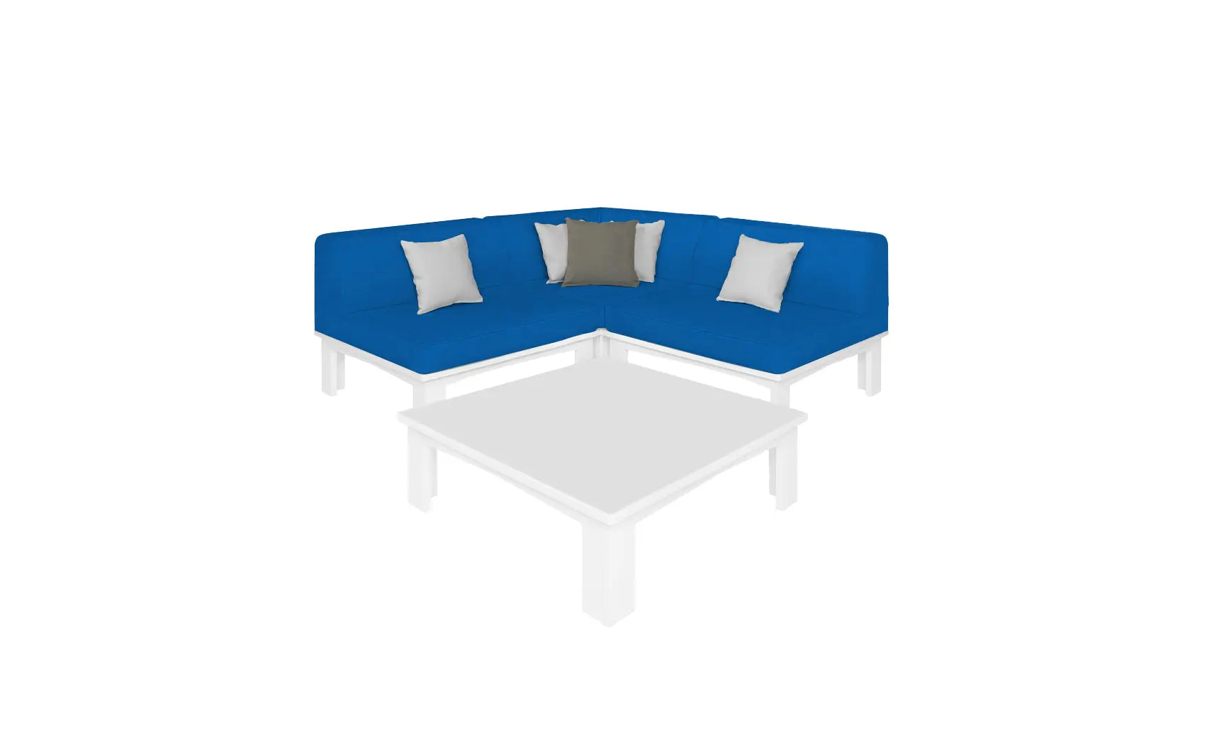 Mainstay Sectional 4 Piece Diamond Sofa with curved arms and diamond quilting pattern.