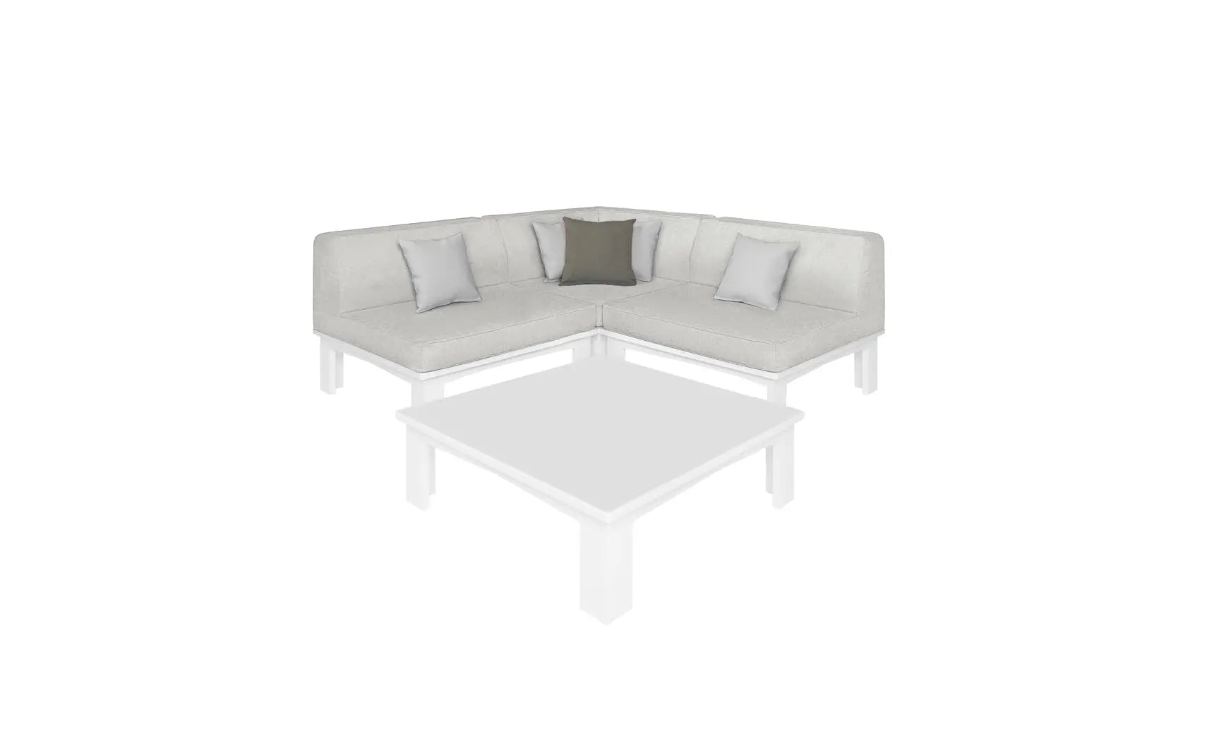 Mainstay Sectional 4 Piece Diamond Pattern Sofa Set with Armrests and Back Cushions