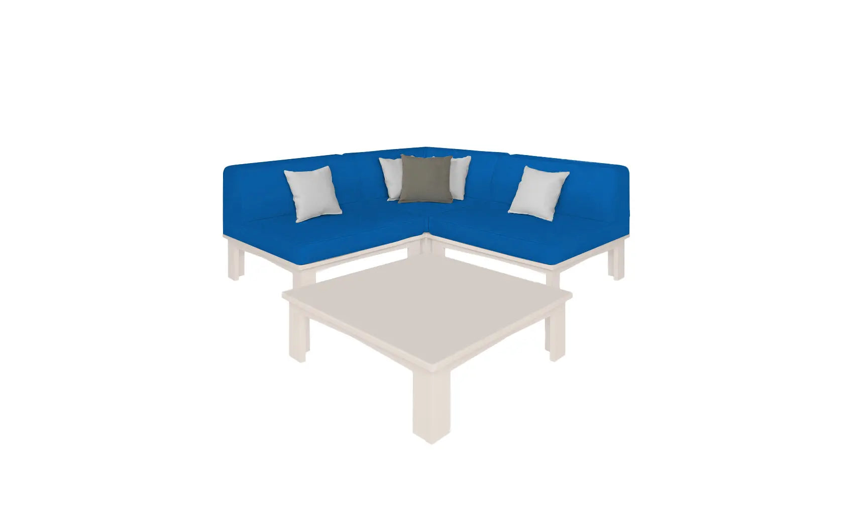 Mainstay Sectional 4 Piece Diamond Sofa with curved arms and diamond quilting pattern.