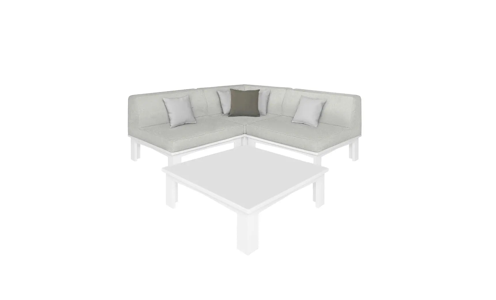 Mainstay Sectional 4 Piece Diamond Pattern Sofa Set with Armrests and Back Cushions