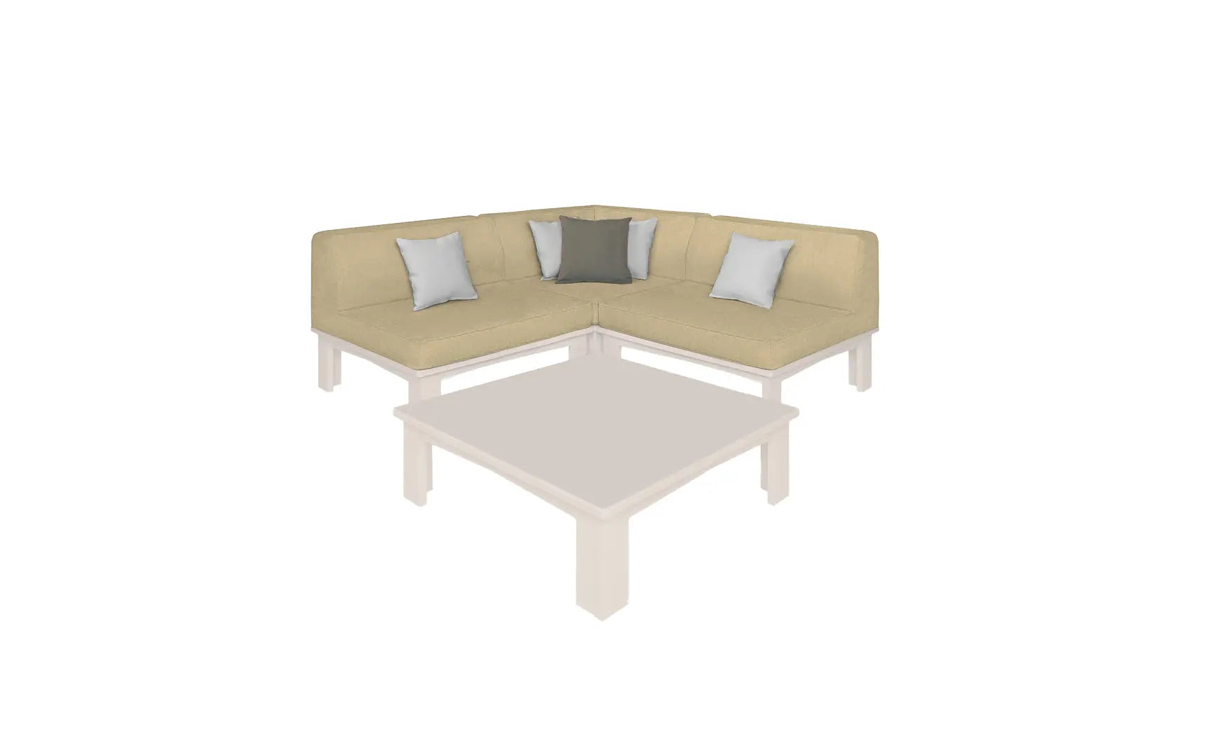Mainstay Sectional 4 Piece Diamond Sofa with curved arms and diamond quilting pattern.