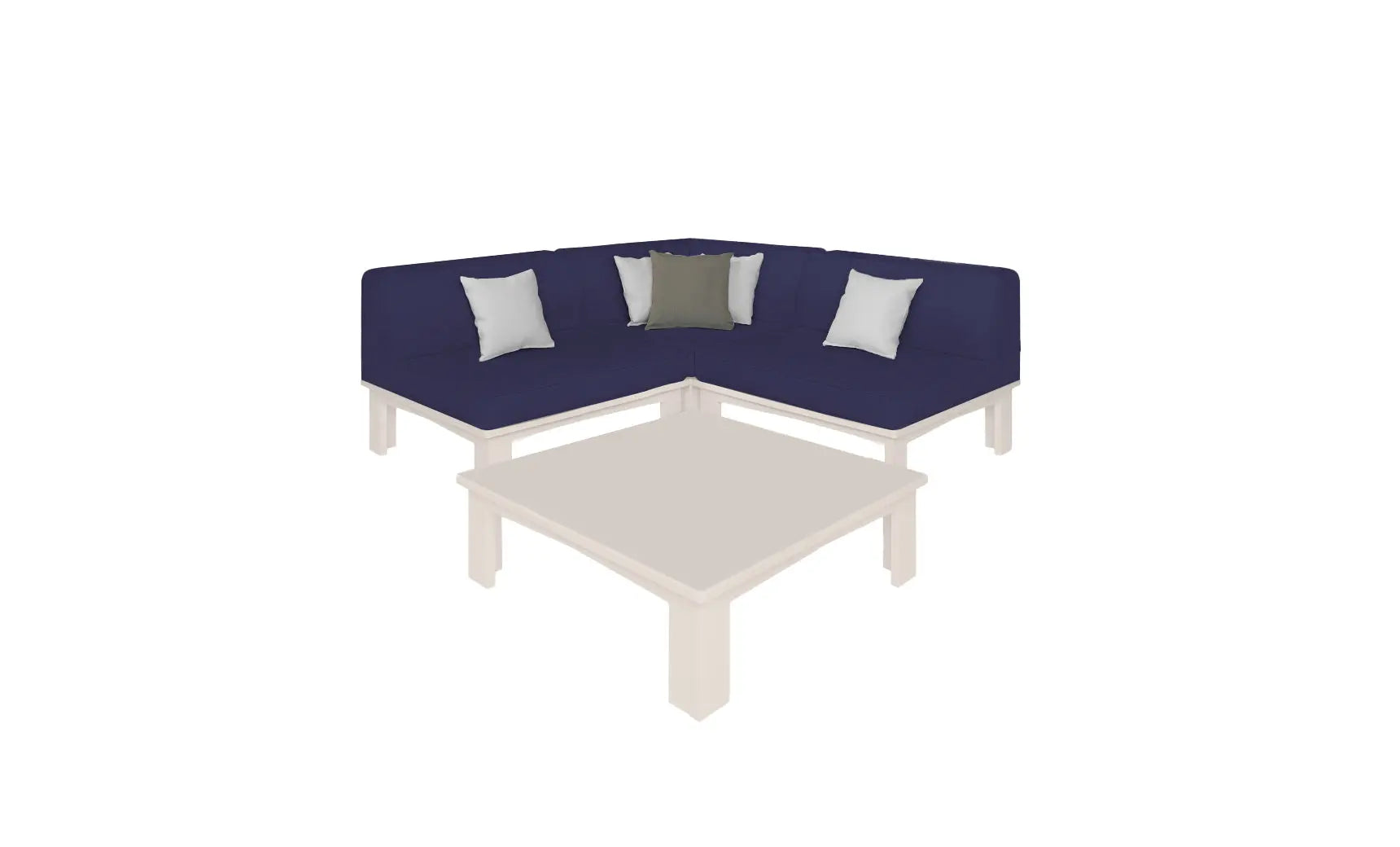 Mainstay Sectional 4 Piece Diamond Sofa with curved arms and diamond quilting pattern.