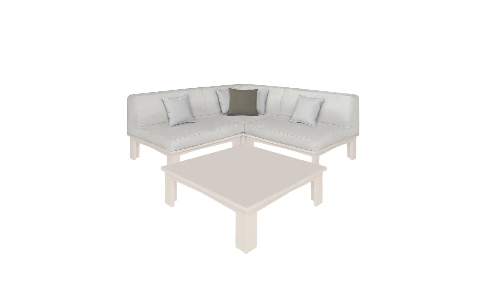 Mainstay Sectional 4 Piece Diamond Sofa with curved arms and diamond quilting pattern.