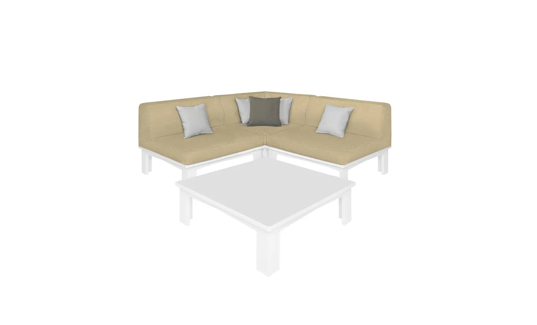 Mainstay Sectional 4 Piece Diamond Pattern Sofa Set with Armrests and Back Cushions