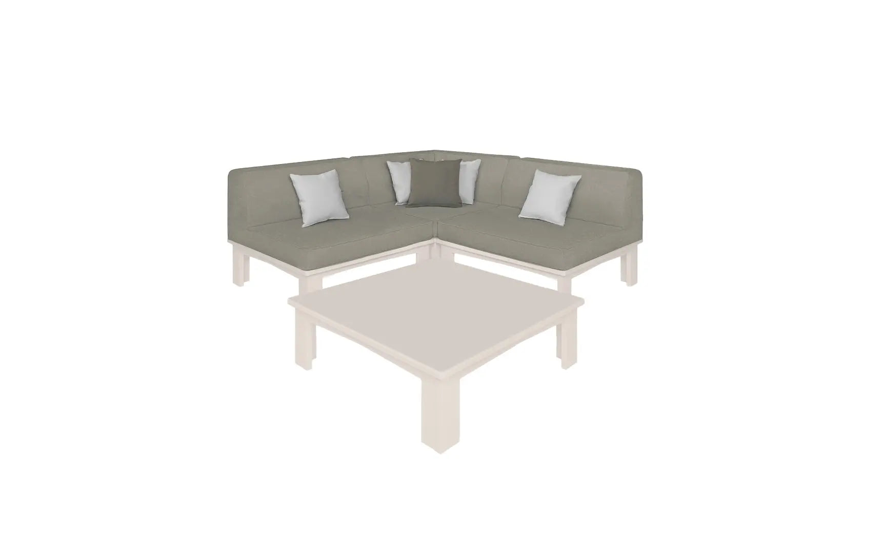 Mainstay Sectional 4 Piece Diamond Sofa with curved arms and diamond quilting pattern.