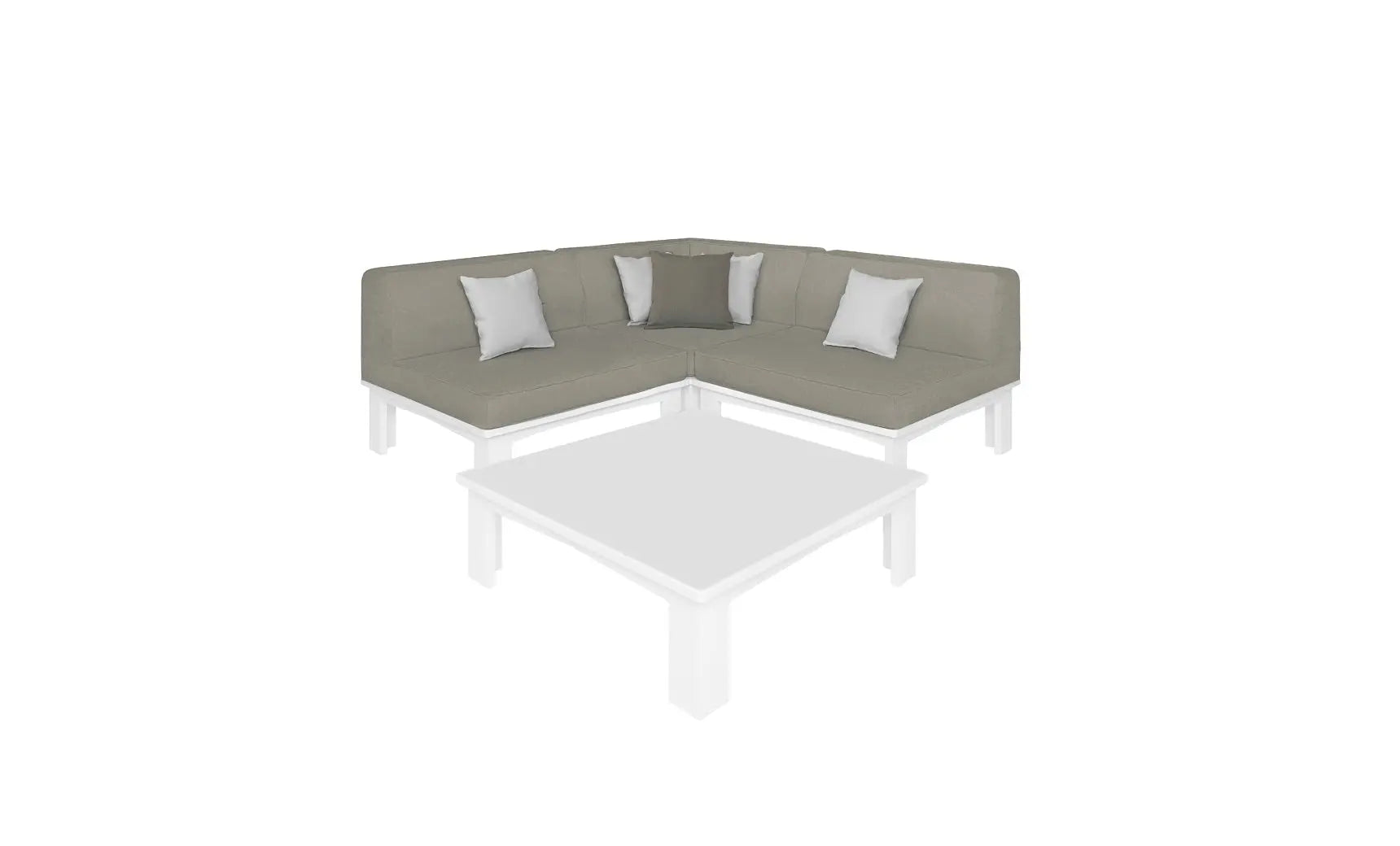 Mainstay Sectional 4 Piece Diamond Sofa with curved arms and diamond quilting pattern.