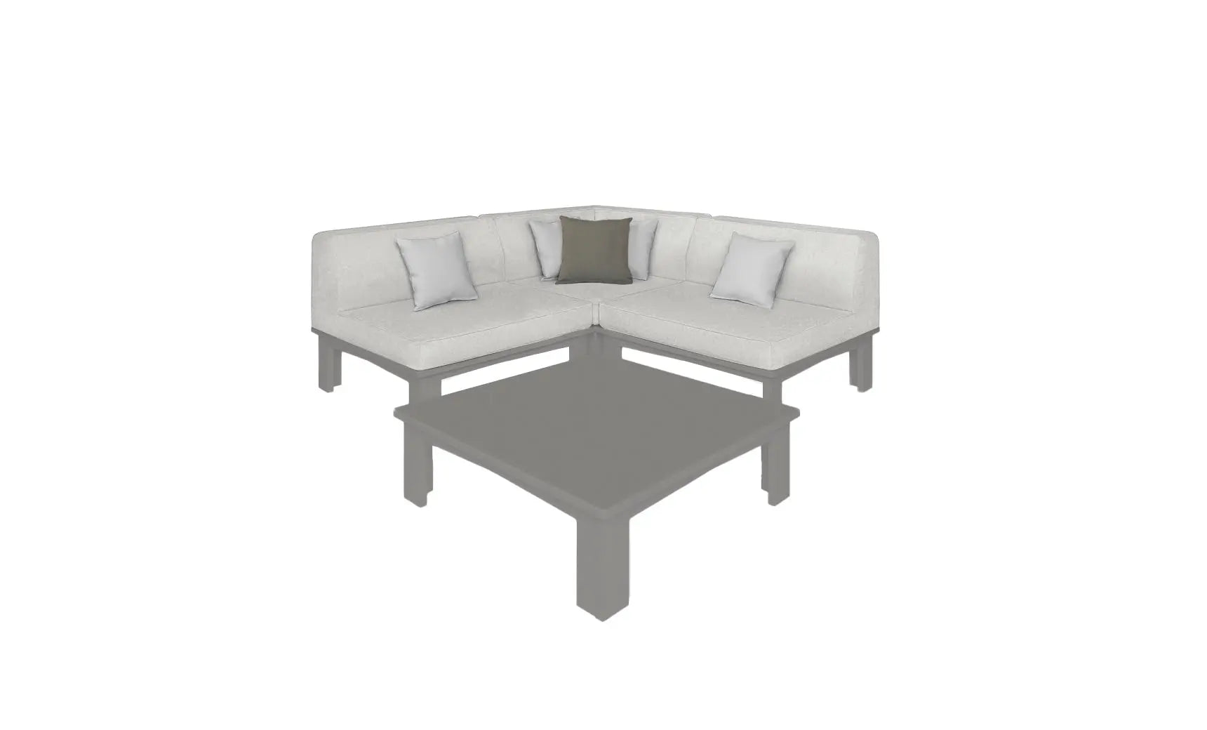 Mainstay Sectional 4 Piece Diamond Sofa with curved arms and diamond quilting pattern.