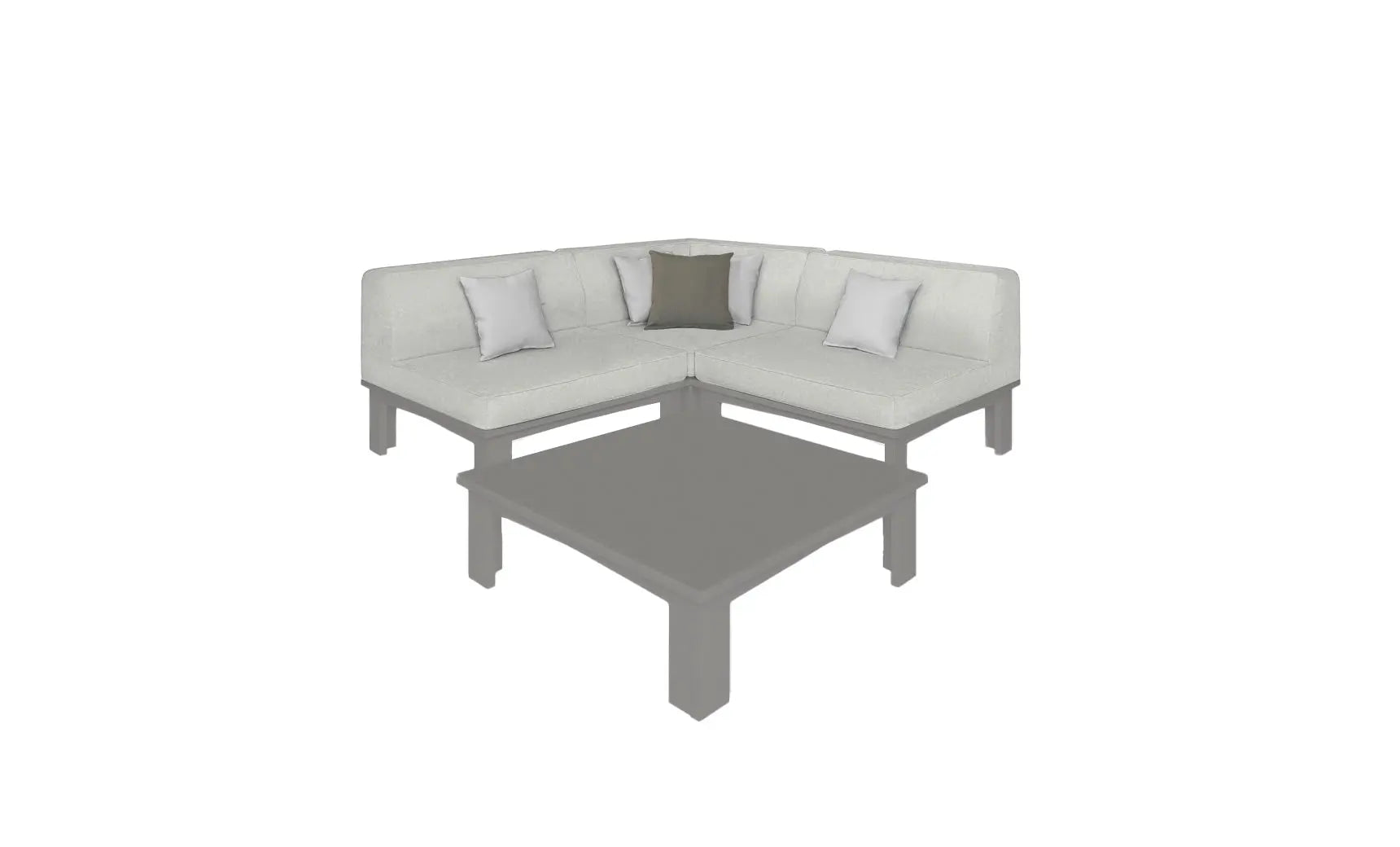 Mainstay Sectional 4 Piece Diamond Sofa with curved arms and diamond quilting on seat cushions