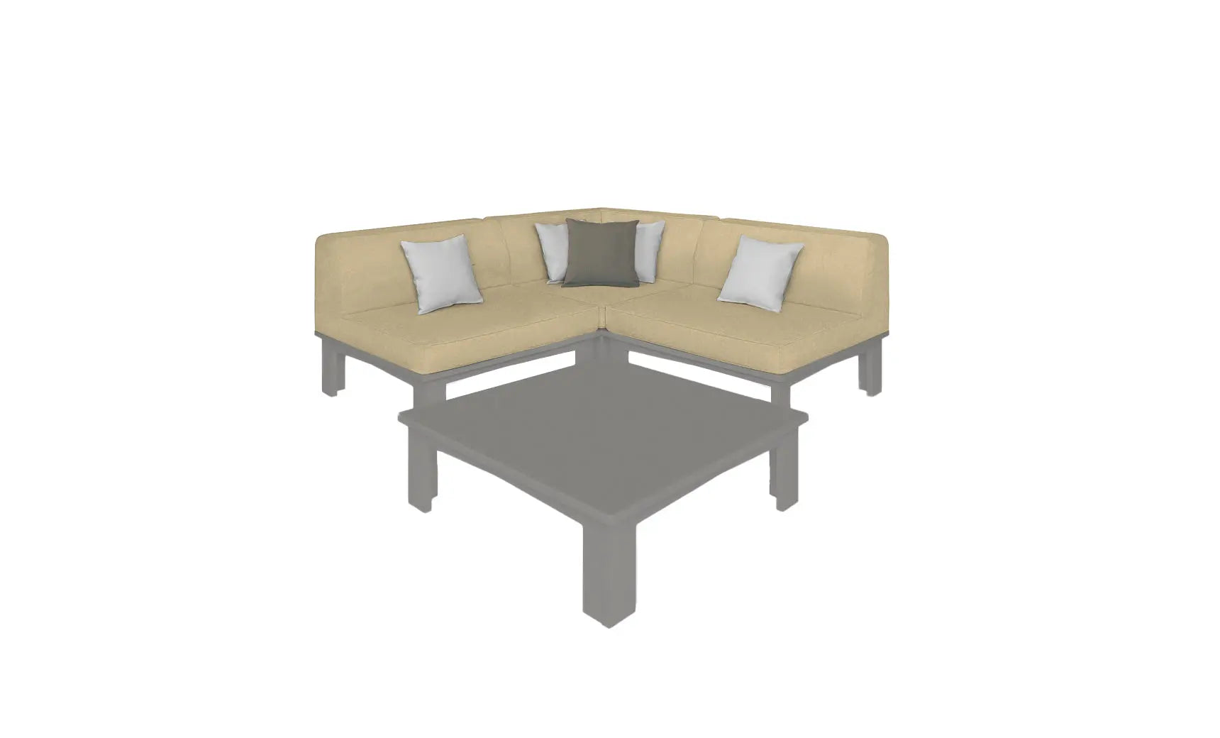 Mainstay Sectional 4 Piece Diamond Sofa with curved arms and diamond quilting pattern.