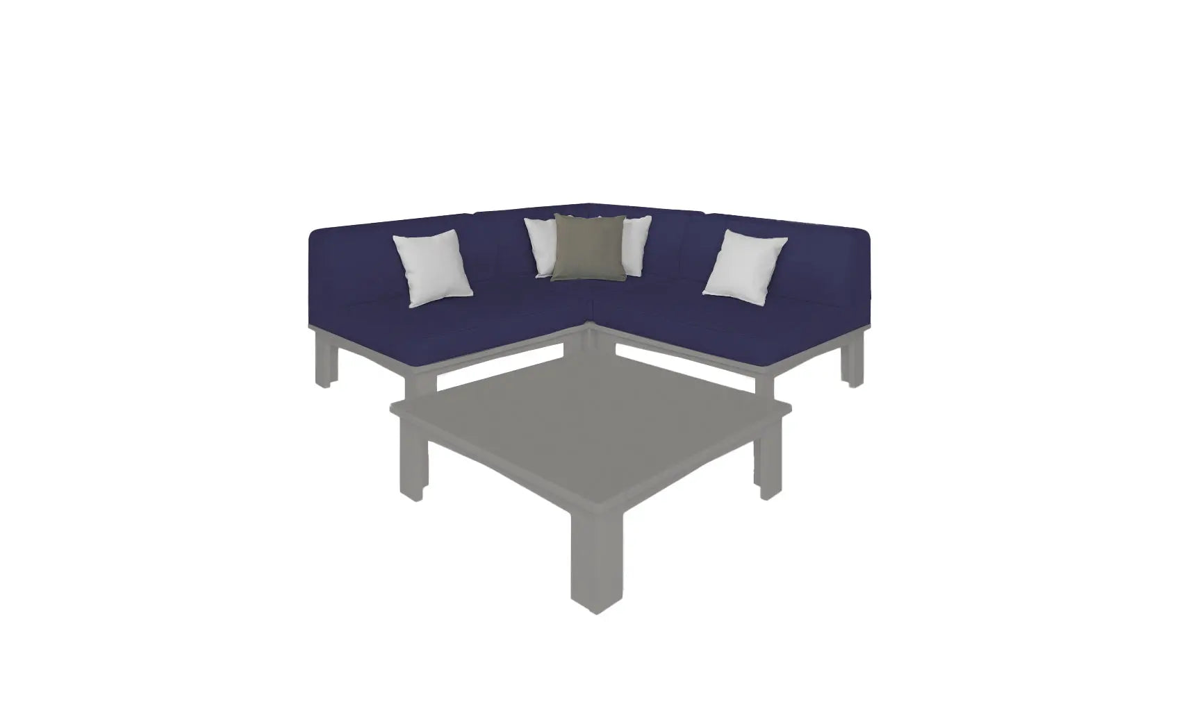 Mainstay Sectional 4 Piece Diamond Sofa with curved arms and diamond quilting pattern.