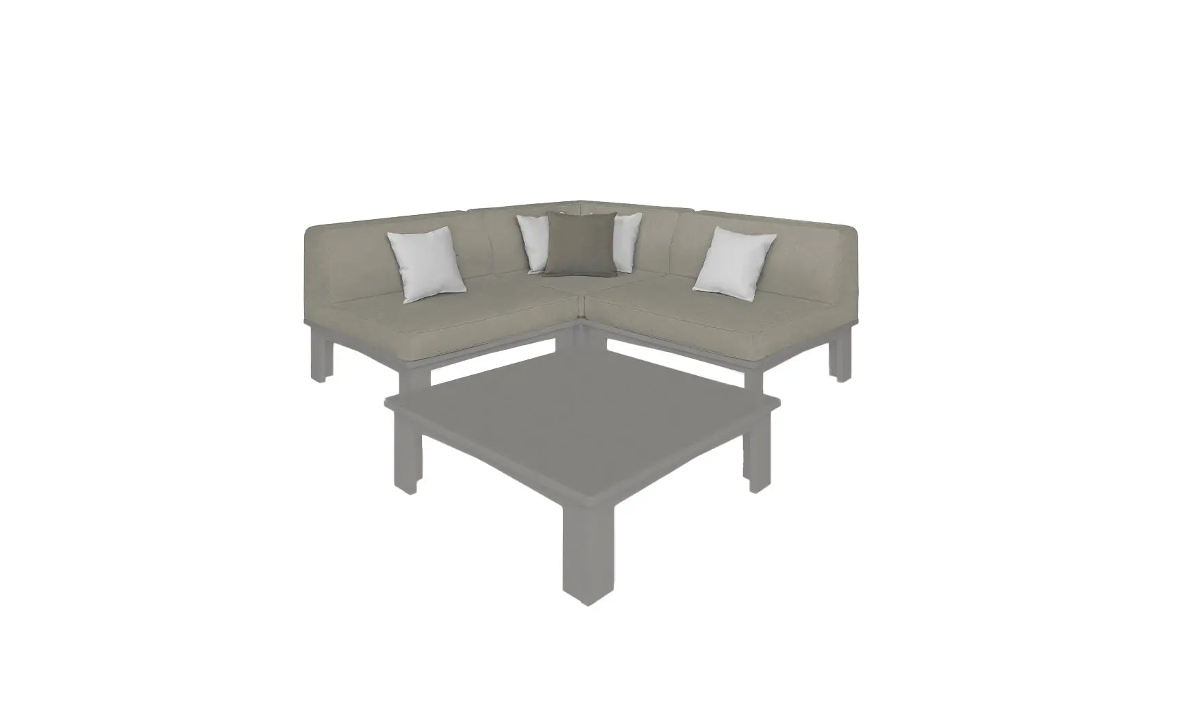 Mainstay Sectional 4 Piece Diamond Sofa with curved arms and diamond quilting pattern