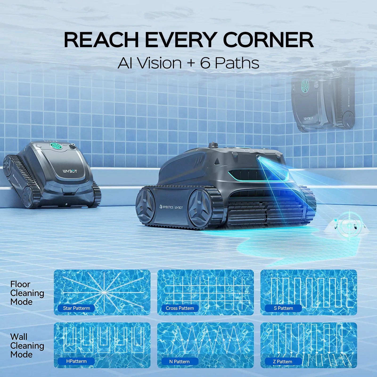 WYBOT S2 Solar Vision Robotic Pool Cleaner - Aqvina LLC