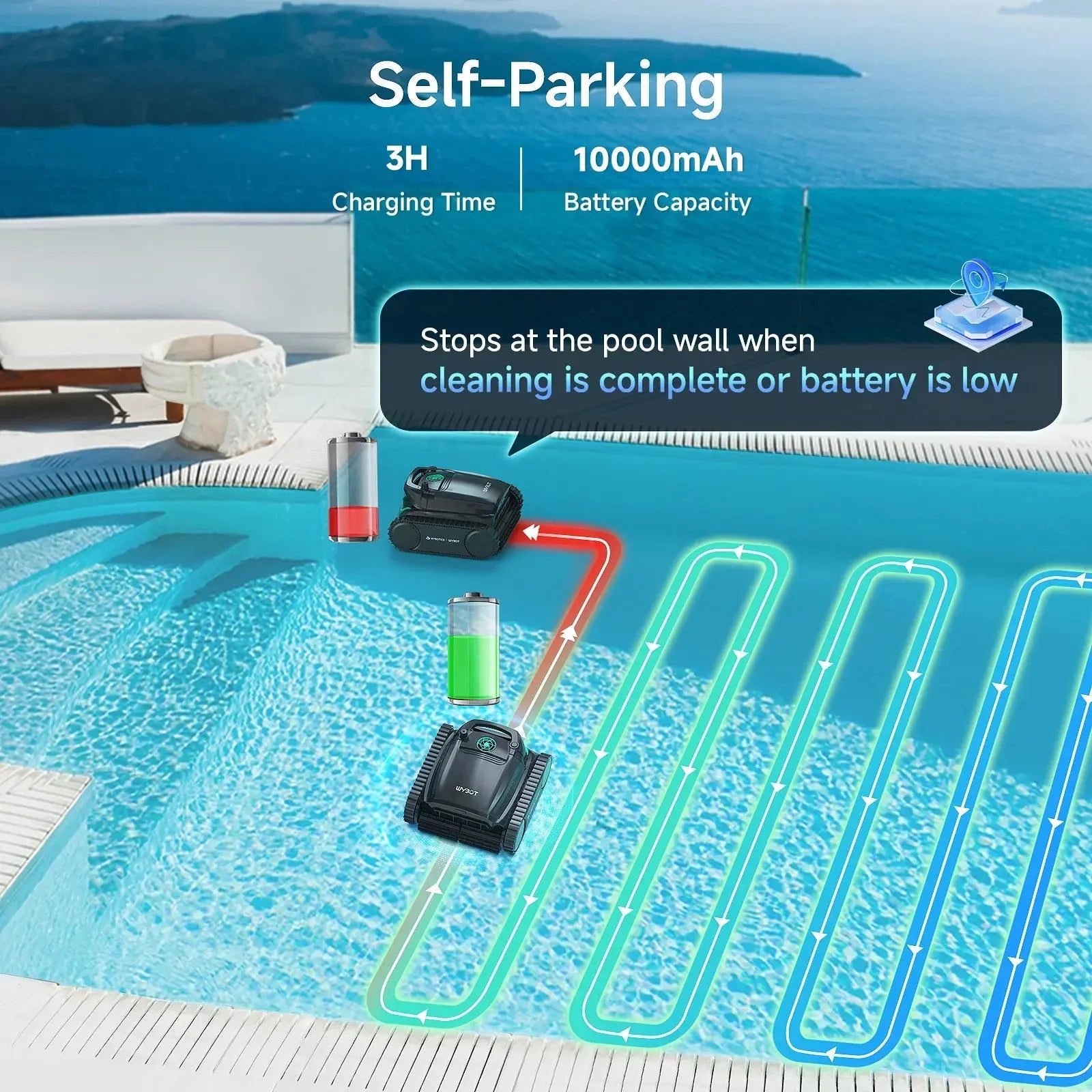 WYBOT M2 Vision Tech High-End Cordless Robotic Pool Cleaner - Aqvina LLC