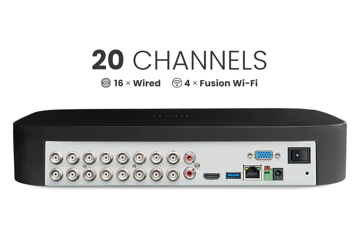 Lorex Fusion 4K 20-Channel (16 Wired and 4 Fusion Wi-Fi) 2TB Digital Video Recorder (Open Box) - Aqvina LLC