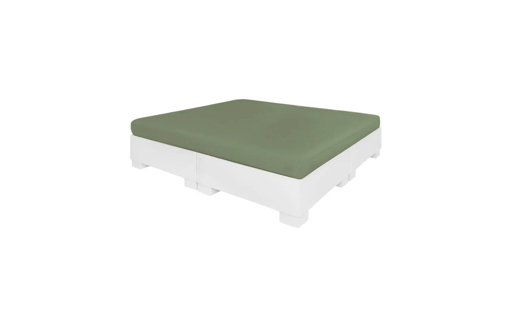 Affinity Square sunbed featuring a flat cushion design for comfortable lounging.