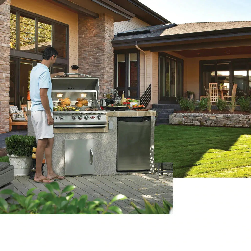 Cal Flame Convection 5 Burner Built-In Gas Grill with Rotisserie Two Back Burners and Convection Oven | Model: BBQ19875CP | AQVINA World - Aqvina LLC