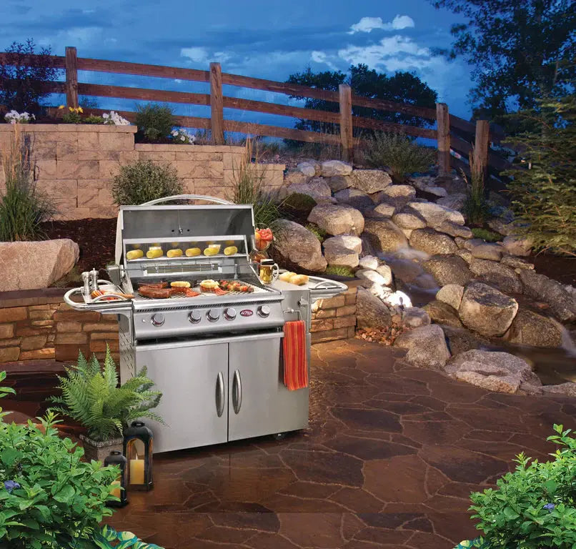 Cal Flame P Series P5 5 Burner Built-In Gas Grill with Lights Rotisserie and Back Burner | Model: BBQ19P05 | AQVINA World - Aqvina LLC