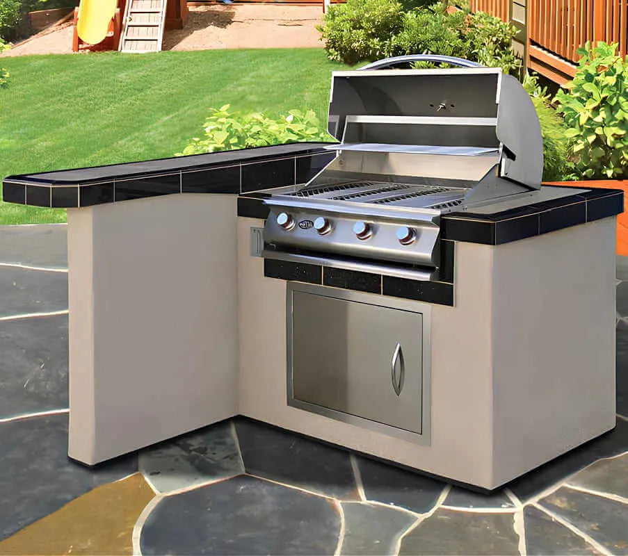 Cal Flame Maui Q 4 Ft L-Shaped BBQ Grill Island | Model: BBK401 | AQVINA World - Aqvina LLC