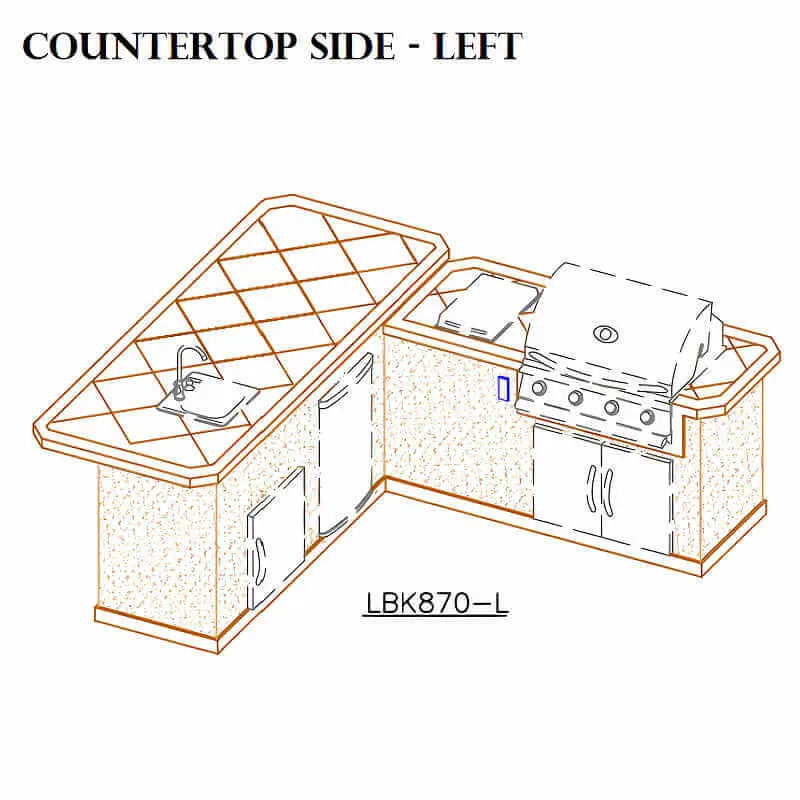 Cal Flame Carmel Q Platinum Series BBQ Island with P4 Grill Bundle | Model: BBK-870 | AQVINA World - Aqvina LLC