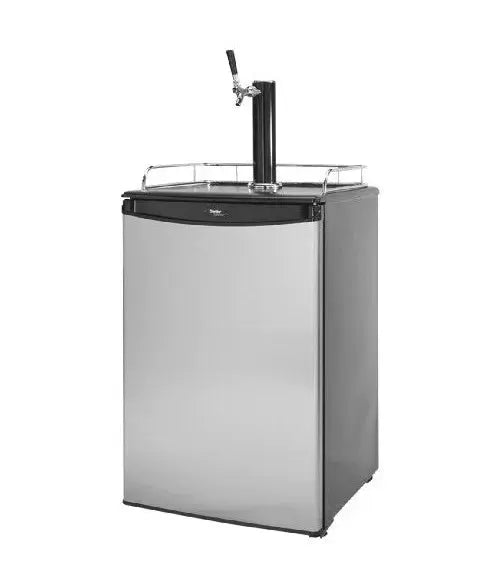 Cal Flame Beer Tap Refrigerator with built-in taps and sliding door, ready to serve cold brews