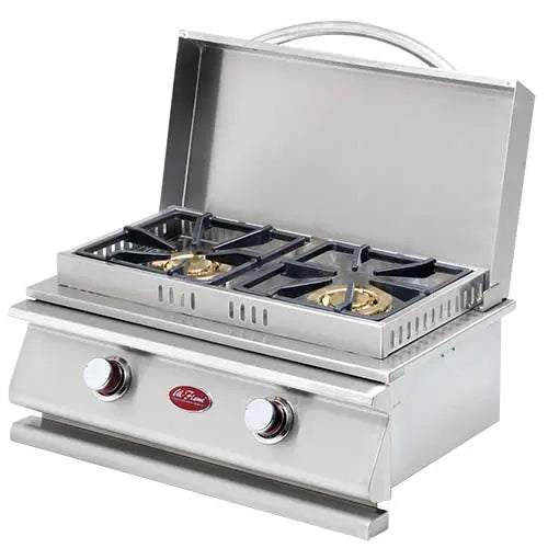Cal Flame double side by side burners on an outdoor kitchen counter
