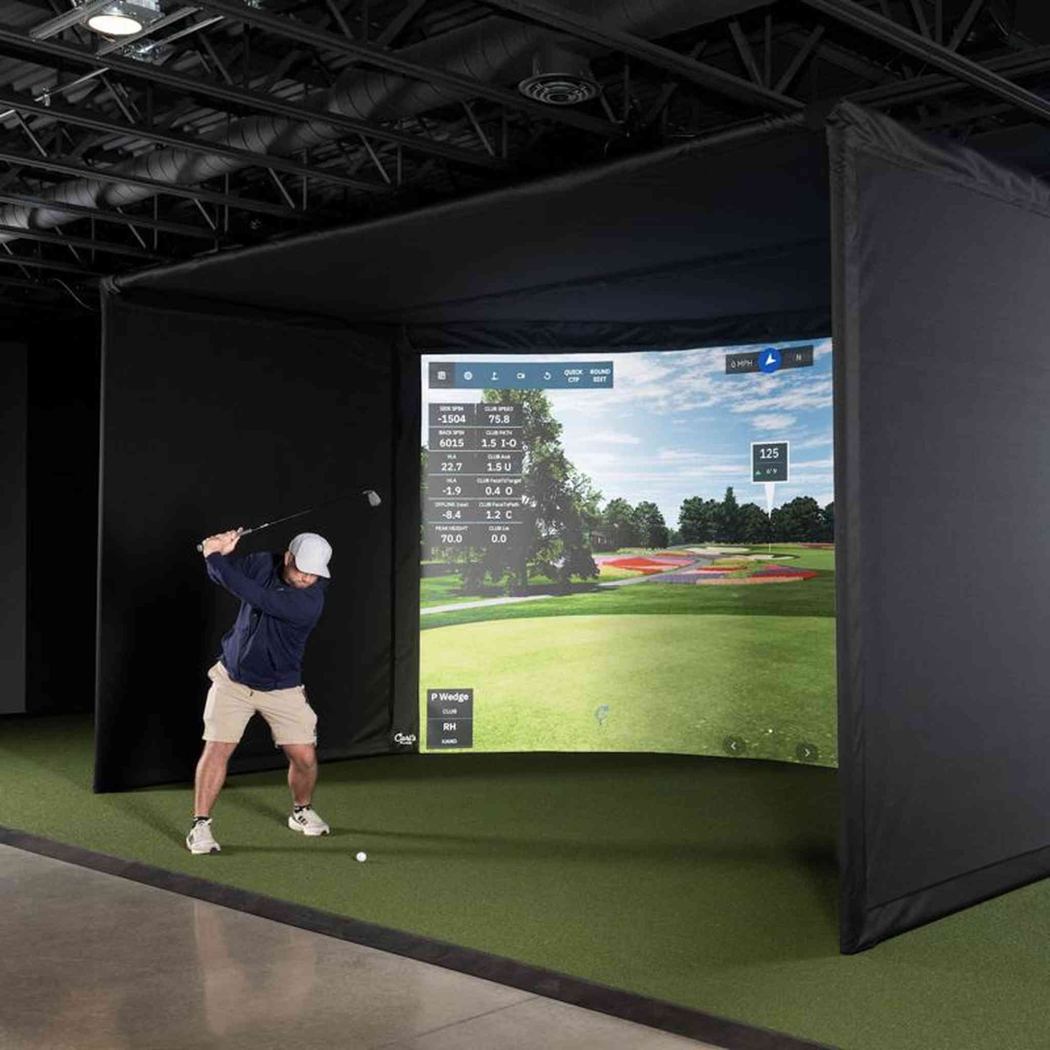 Carl's Place CURVED Golf Simulator Enclosure Kit with Premium Impact Screen 9'H × 14'W × 10'D | Model: cge-9x14x10 Carl's Place