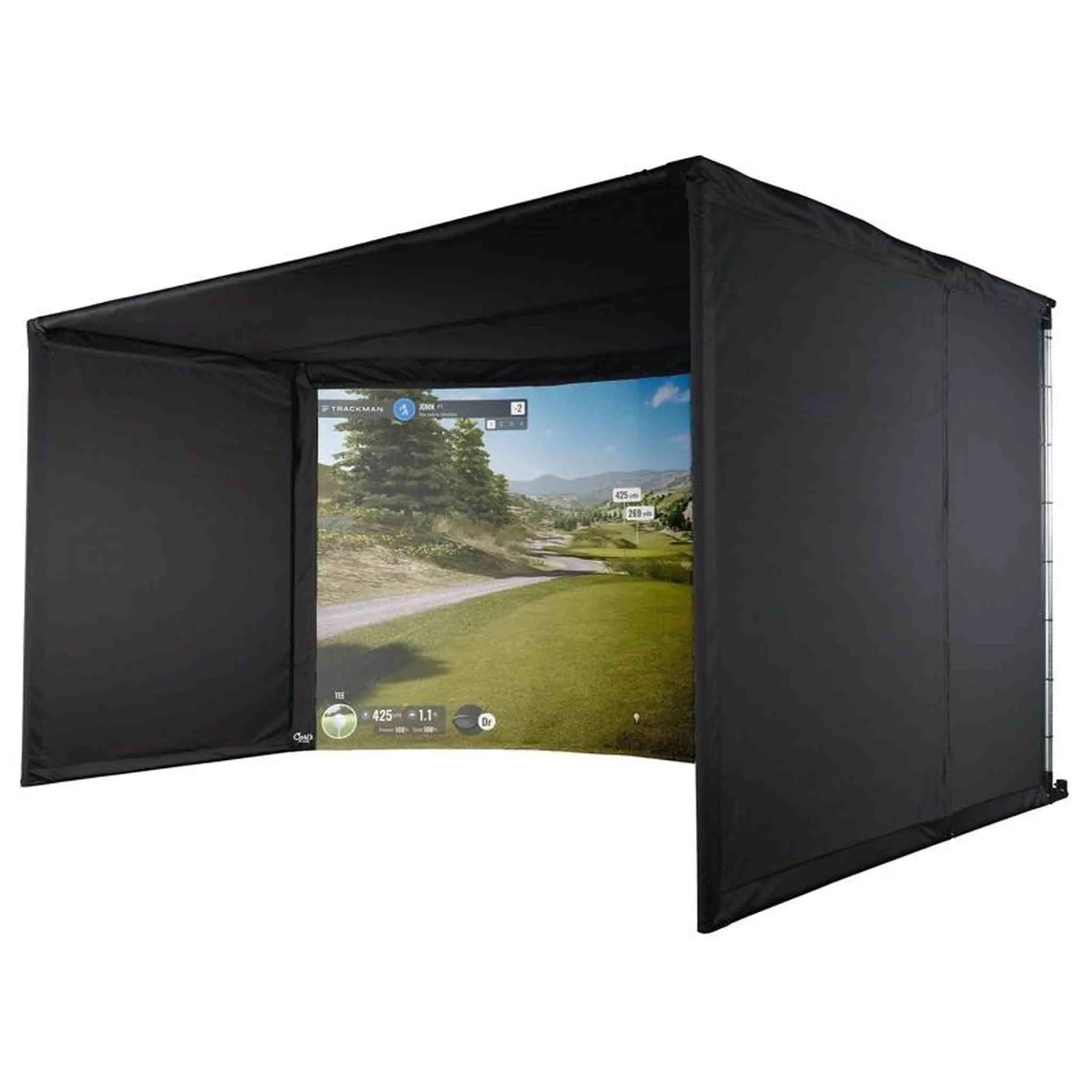Carl's Place CURVED Golf Simulator Enclosure Kit with Premium Impact Screen 9'H × 14'W × 15'D | Model: cge-9x14x15 Carl's Place