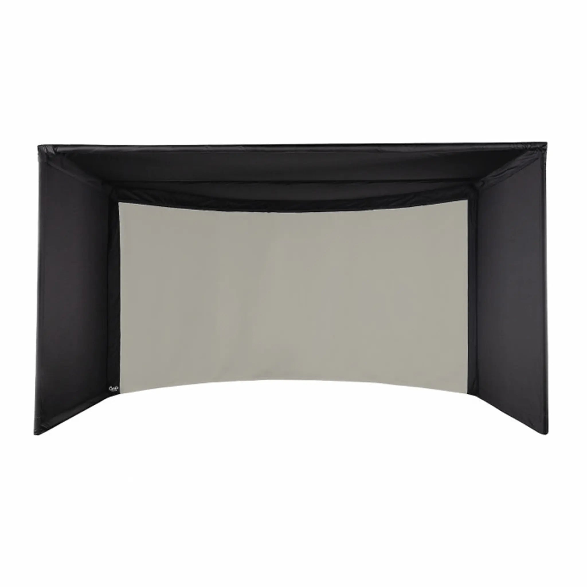 Carl's Place Curved Golf Simulator Enclosure Kit with High-Contrast Gray Golf Impact 9'H × 15'W × 10'D | Model: cge-gp-9x15x10