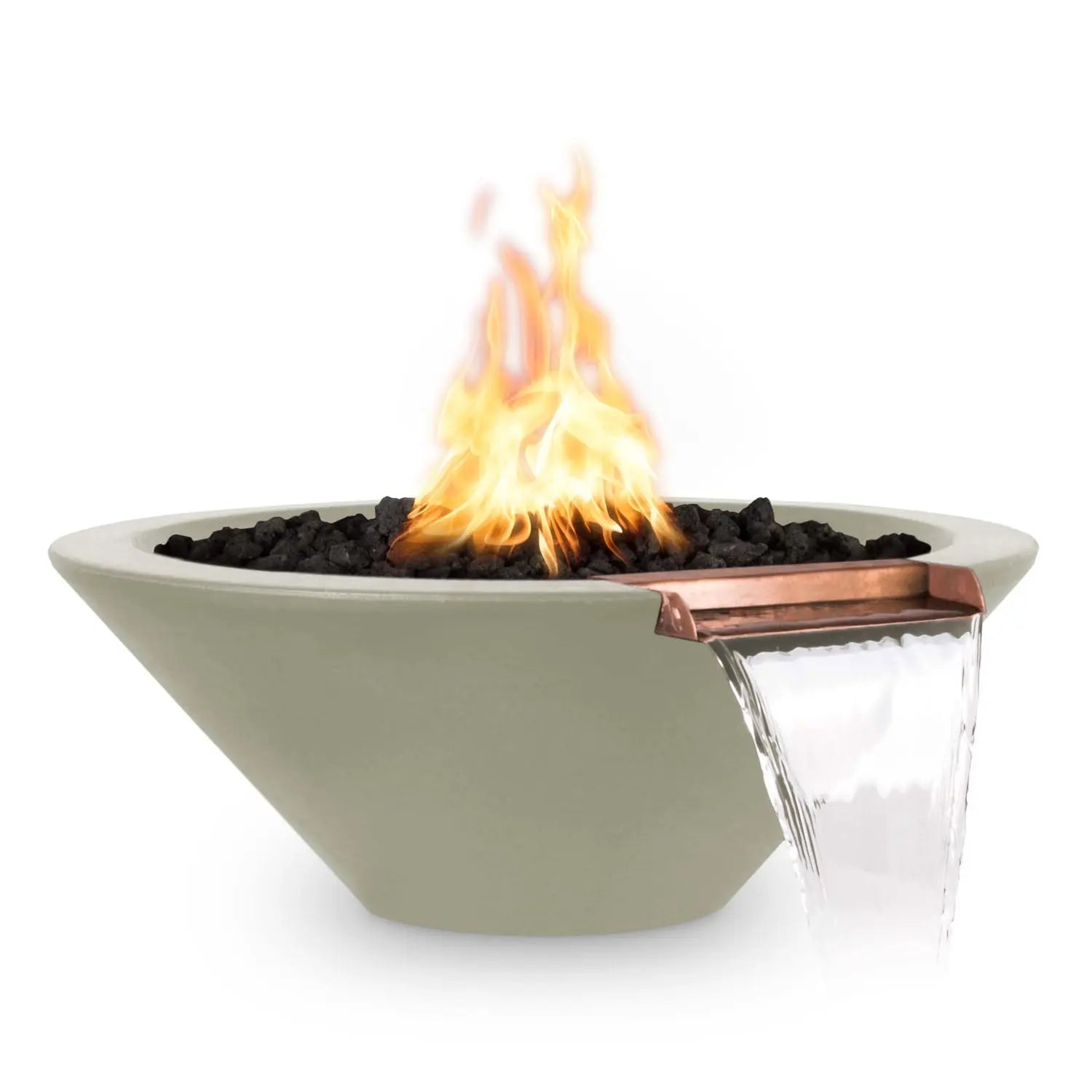 The Outdoor Plus Cazo Fire & Water Bowl - GFRC Concrete - 36" - Aqvina LLC