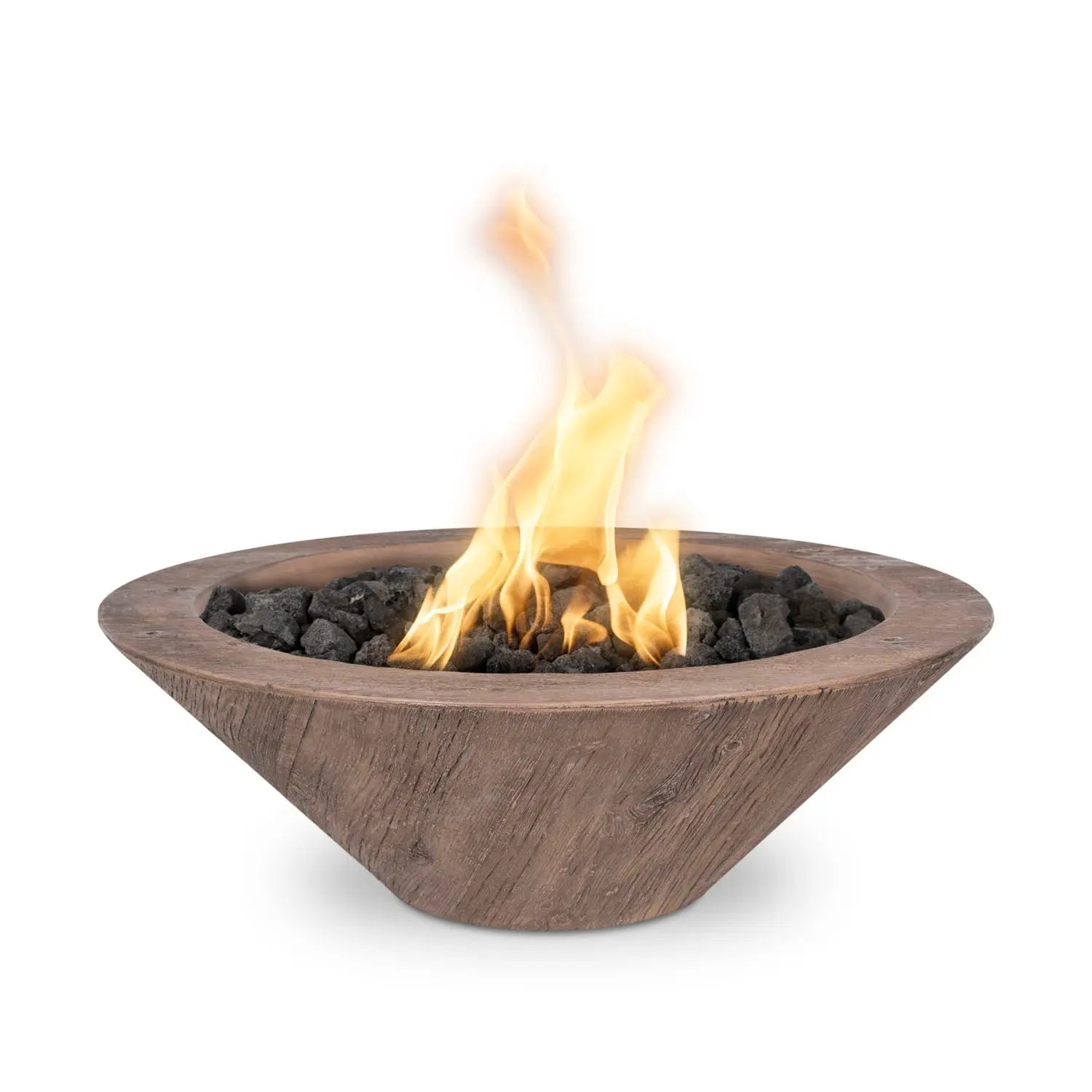 The Outdoor Plus Cazo Fire Bowl - GFRC Wood Grain - 24" - Aqvina LLC