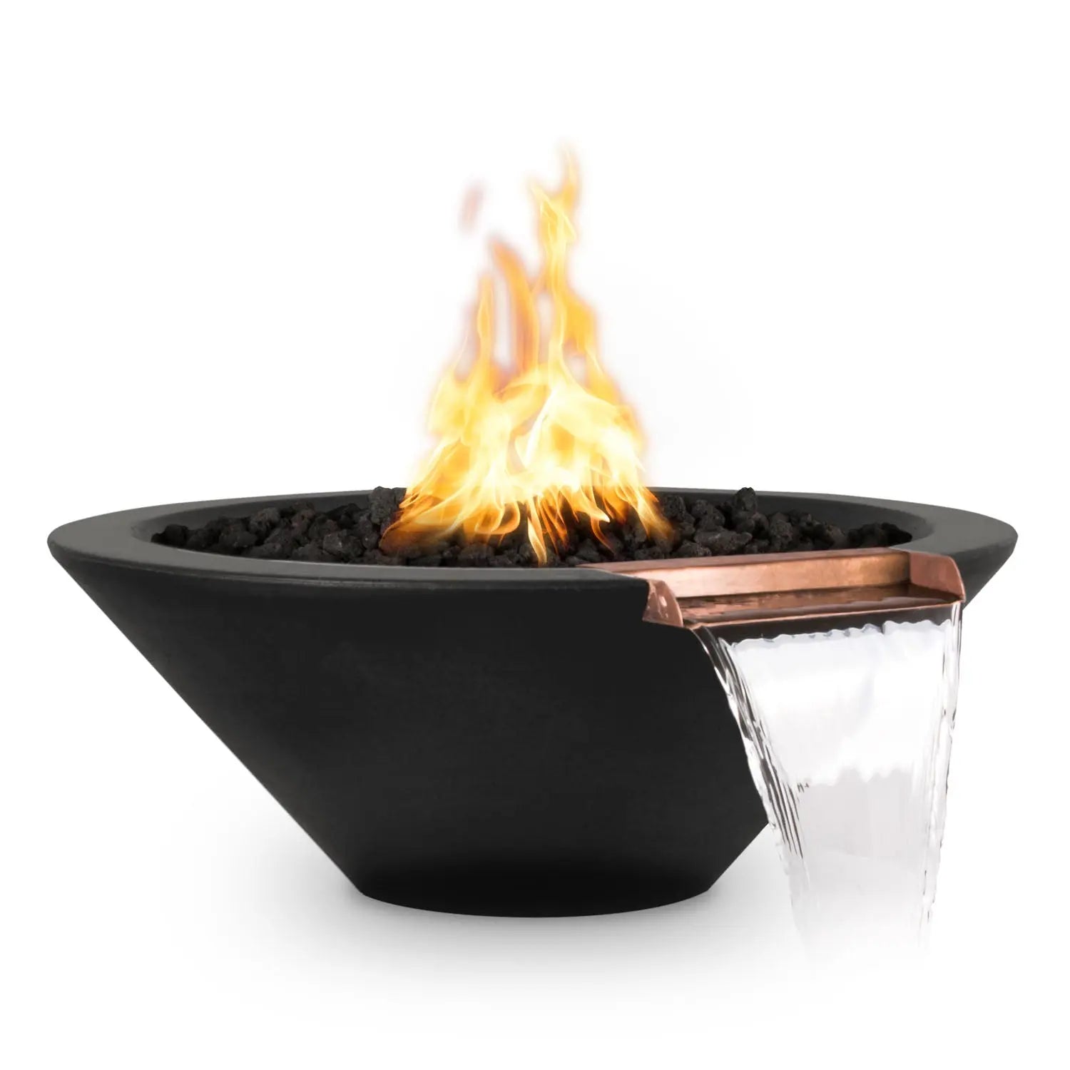 The Outdoor Plus Cazo Fire & Water Bowl - GFRC Concrete - 24" - Aqvina LLC