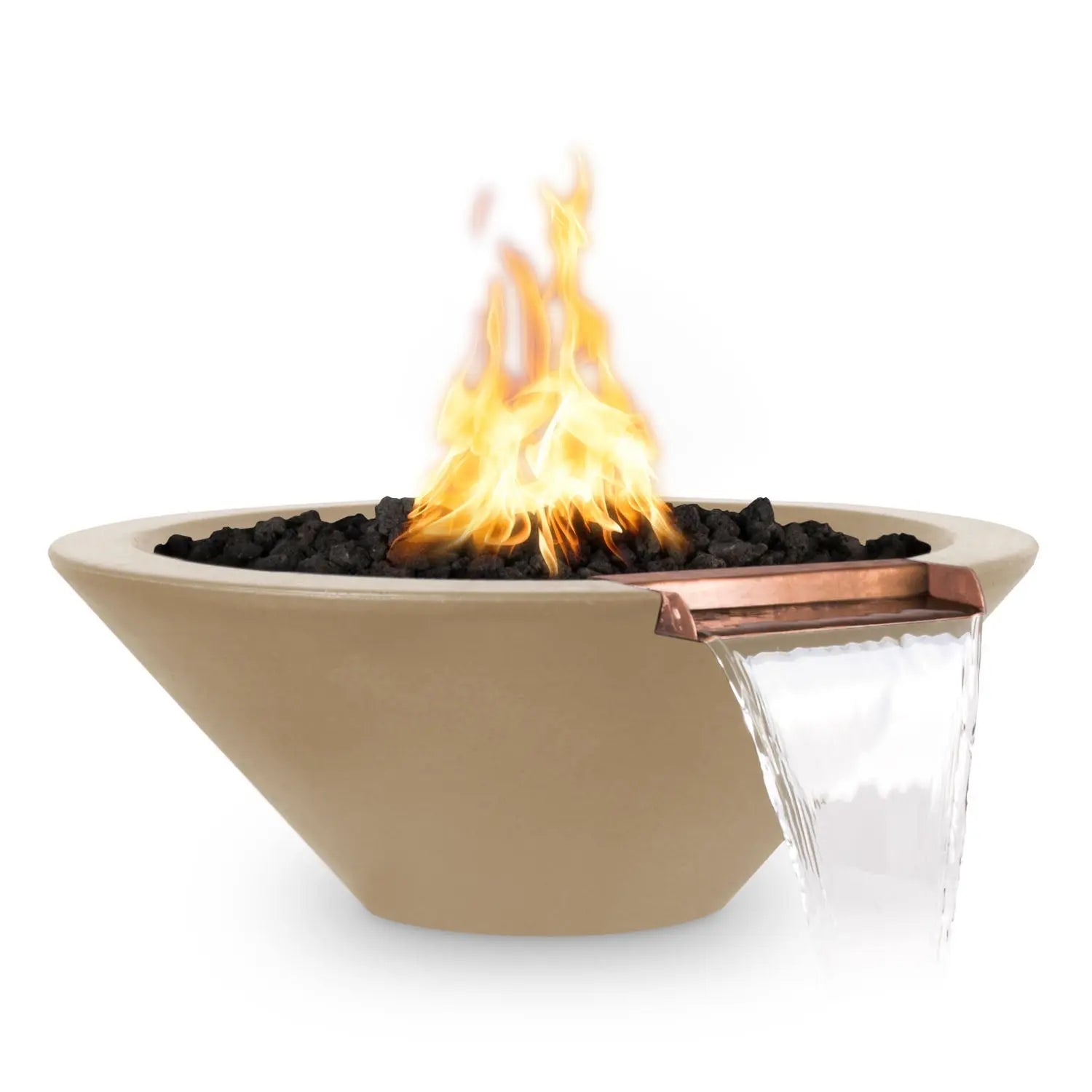The Outdoor Plus Cazo Fire & Water Bowl - GFRC Concrete - 31" - Aqvina LLC