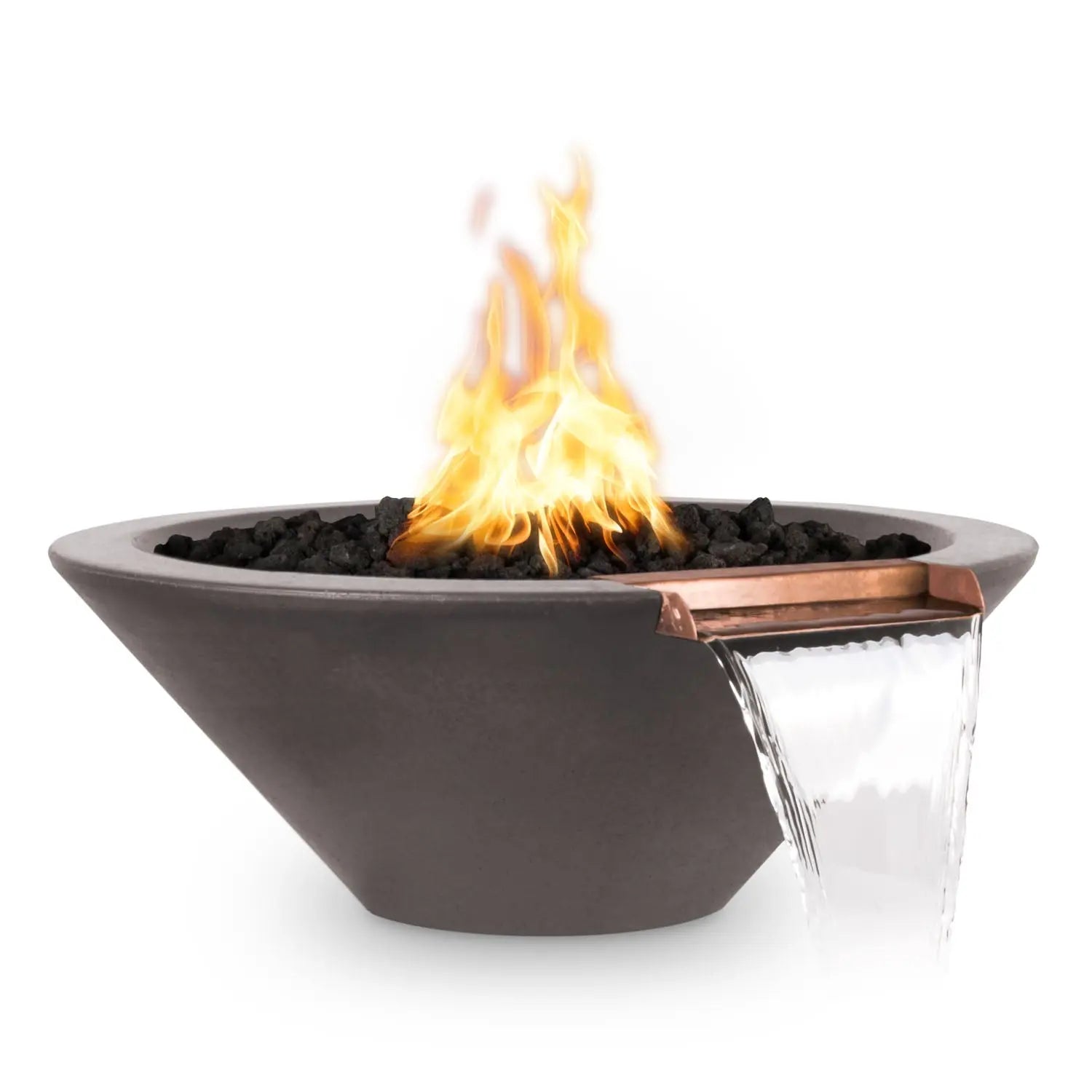 The Outdoor Plus Cazo Fire & Water Bowl - GFRC Concrete - 36" - Aqvina LLC