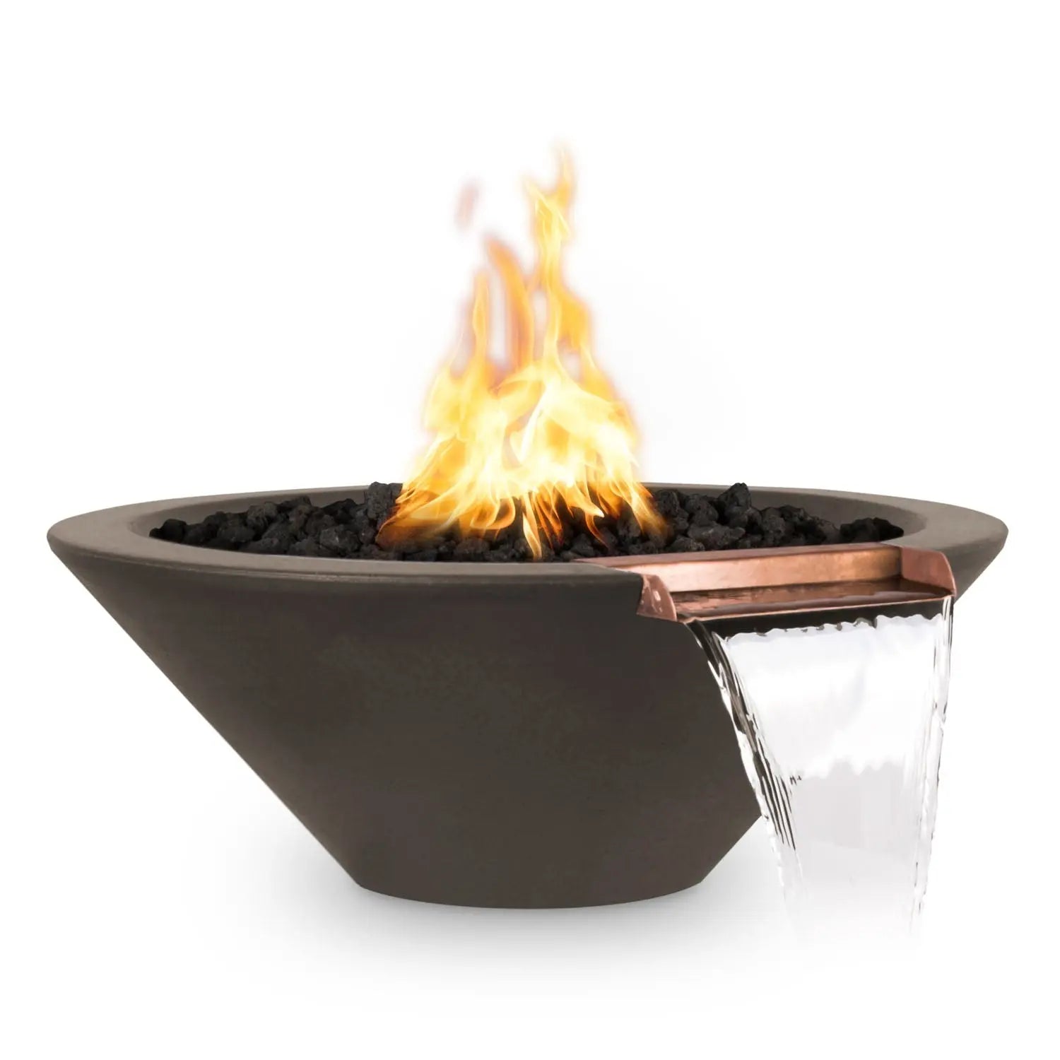 The Outdoor Plus Cazo Fire & Water Bowl - GFRC Concrete - 36" - Aqvina LLC