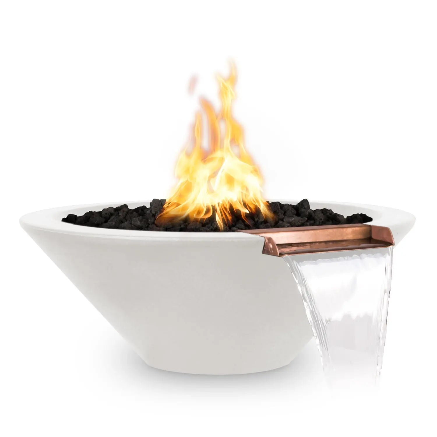 The Outdoor Plus Cazo Fire & Water Bowl - GFRC Concrete - 36" - Aqvina LLC