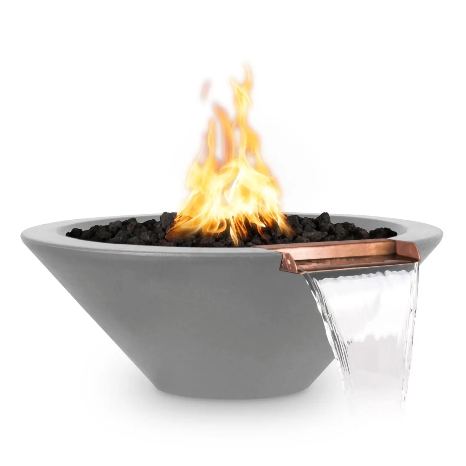 The Outdoor Plus Cazo Fire & Water Bowl - GFRC Concrete - 36" - Aqvina LLC